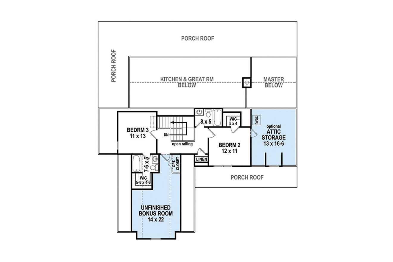 Farmhouse House Plan - Cranberry Gardens 92201 - 2nd Floor Plan