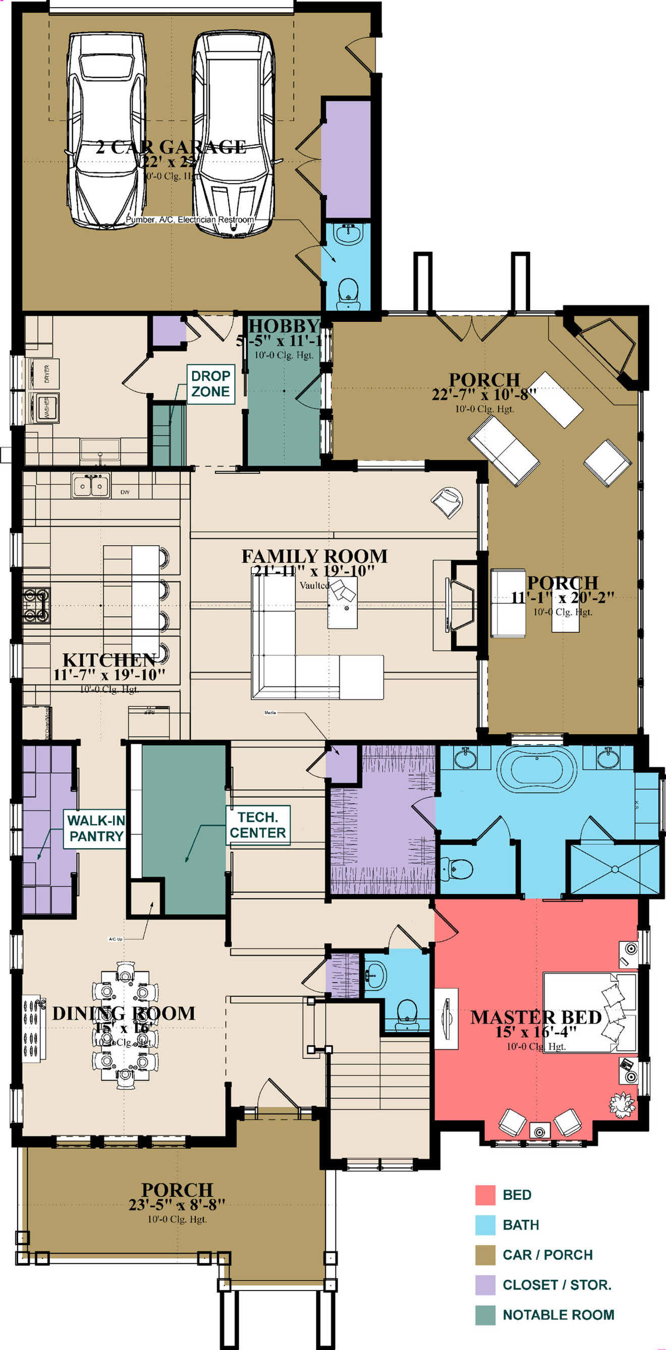 Farmhouse House Plan - Valonia 55290 - 1st Floor Plan