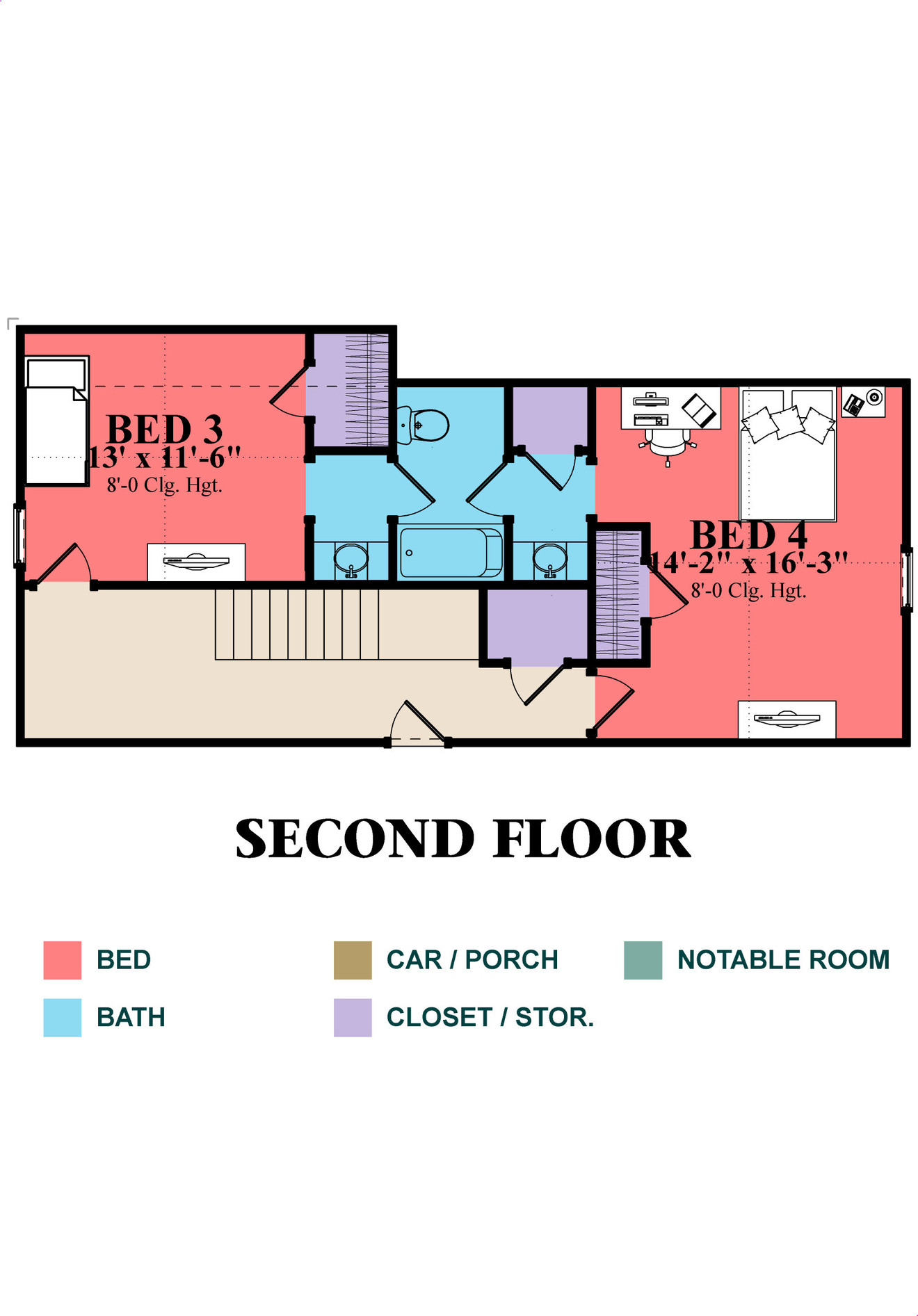 Secondary Image - Traditional House Plan - Brittney 82297 - 2nd Floor Plan