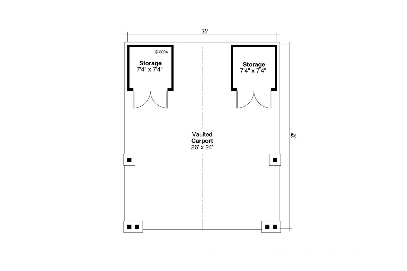 Craftsman House Plan - Carport 51377 - 1st Floor Plan