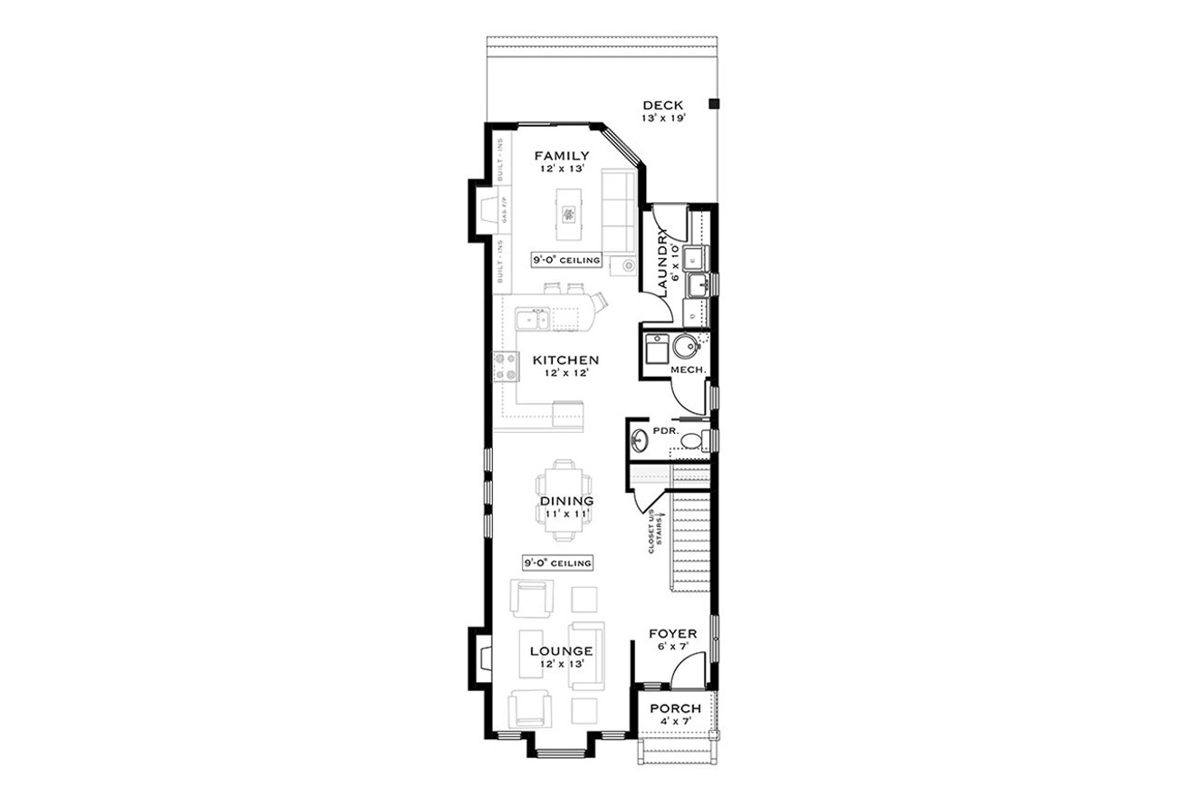 Shingle-Style House Plan - Amblepath 41306 - 1st Floor Plan