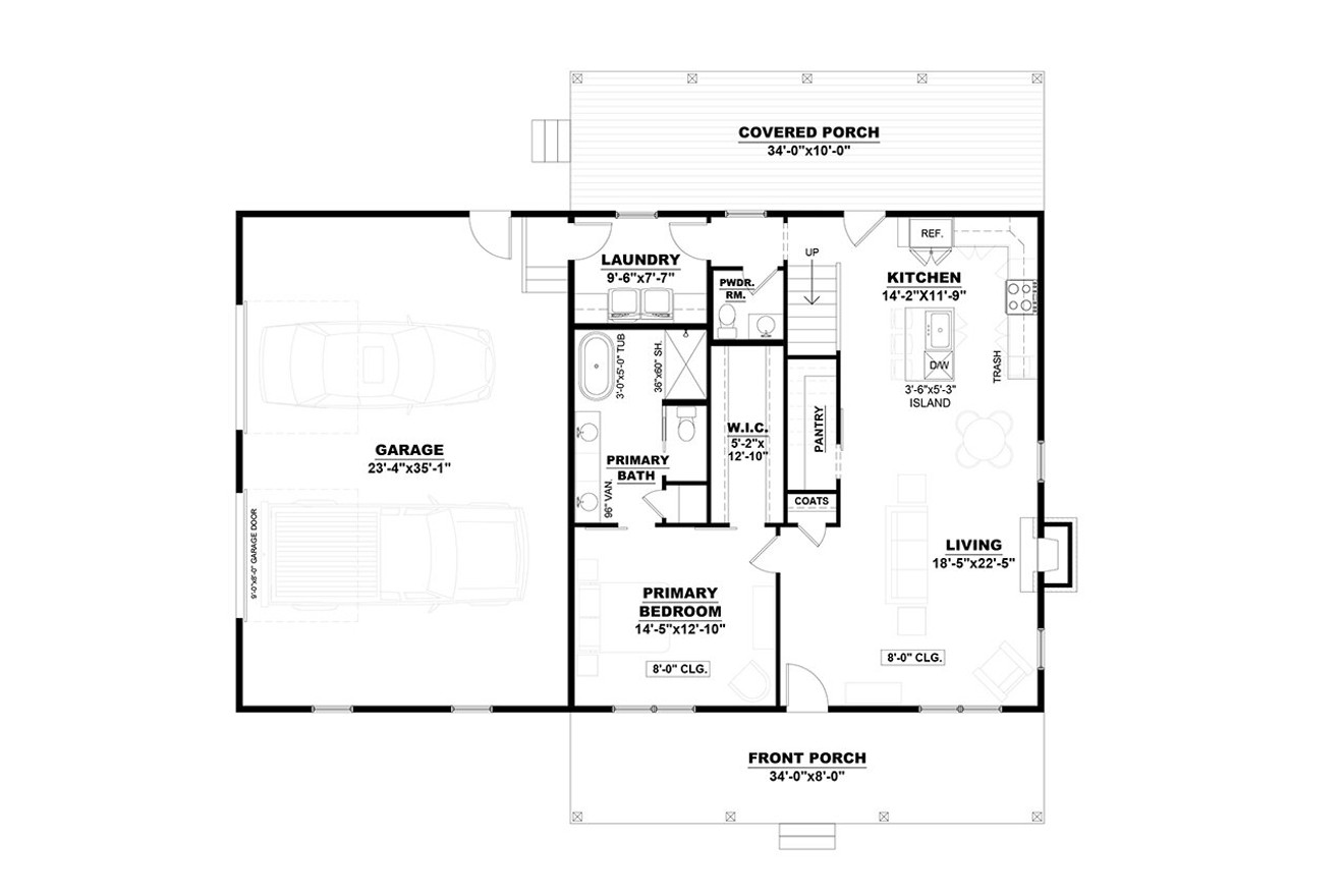 Country House Plan - Frady 4 97277 - 1st Floor Plan