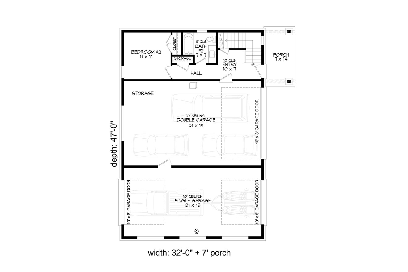 Modern House Plan - Soaring Eagle 46504 - 1st Floor Plan