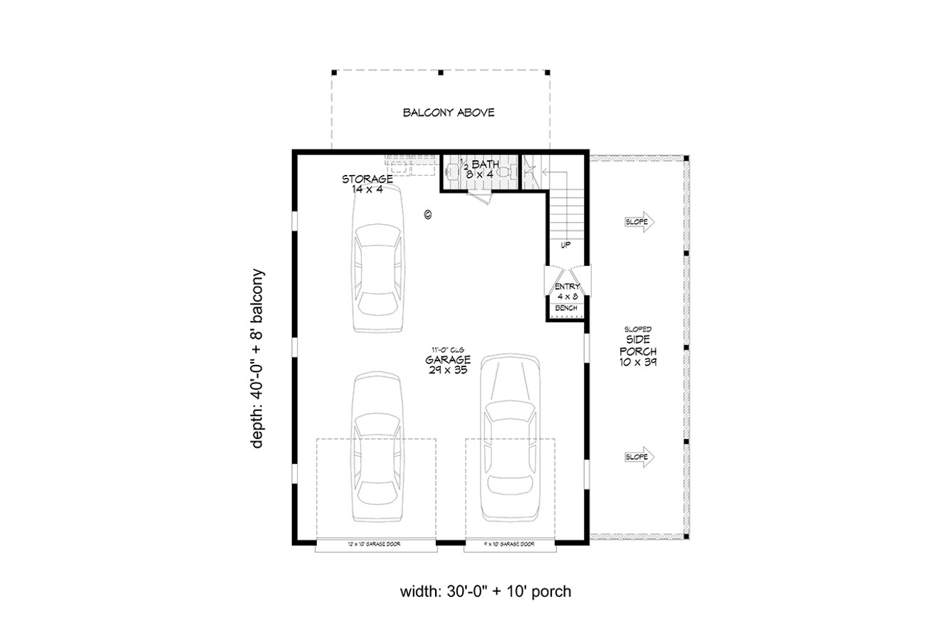 Country House Plan - Wraith Hills Garage-ADU 99046 - 1st Floor Plan