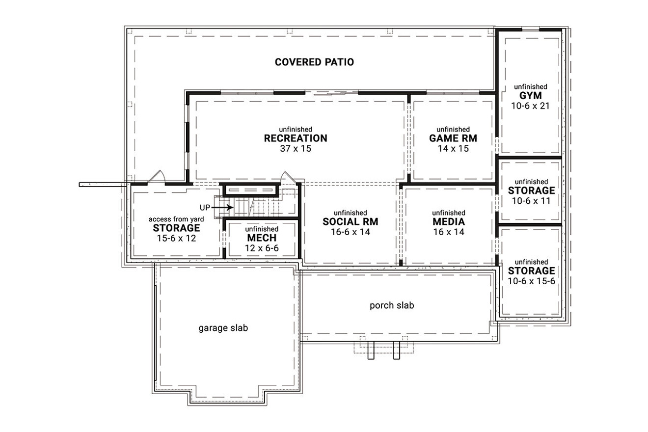 Farmhouse House Plan - Blueberry Ranch 88722 - Basement Floor Plan