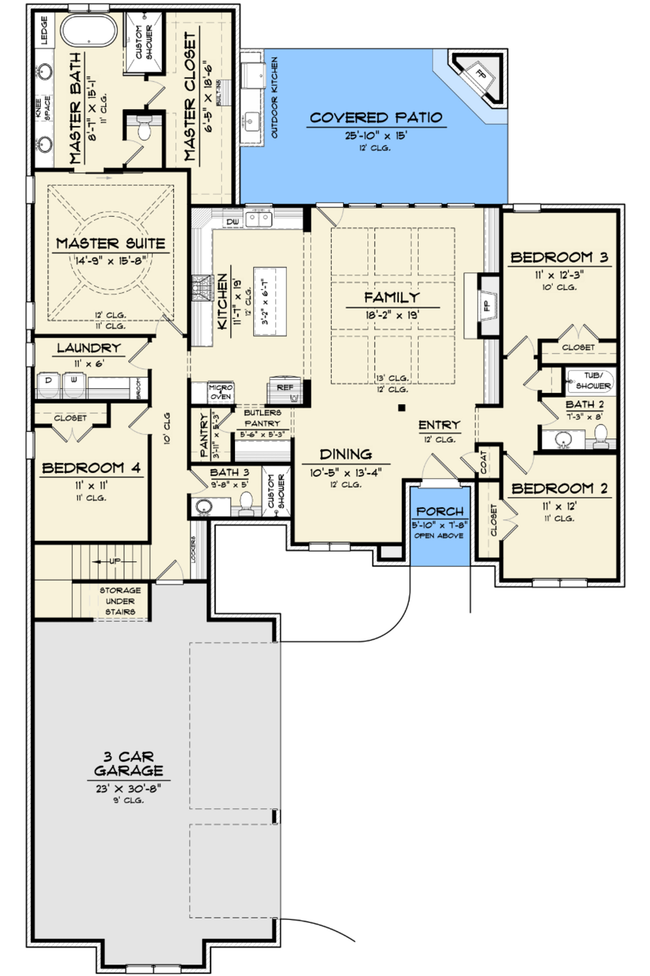 European House Plan - Elizabeth 84021 - 1st Floor Plan