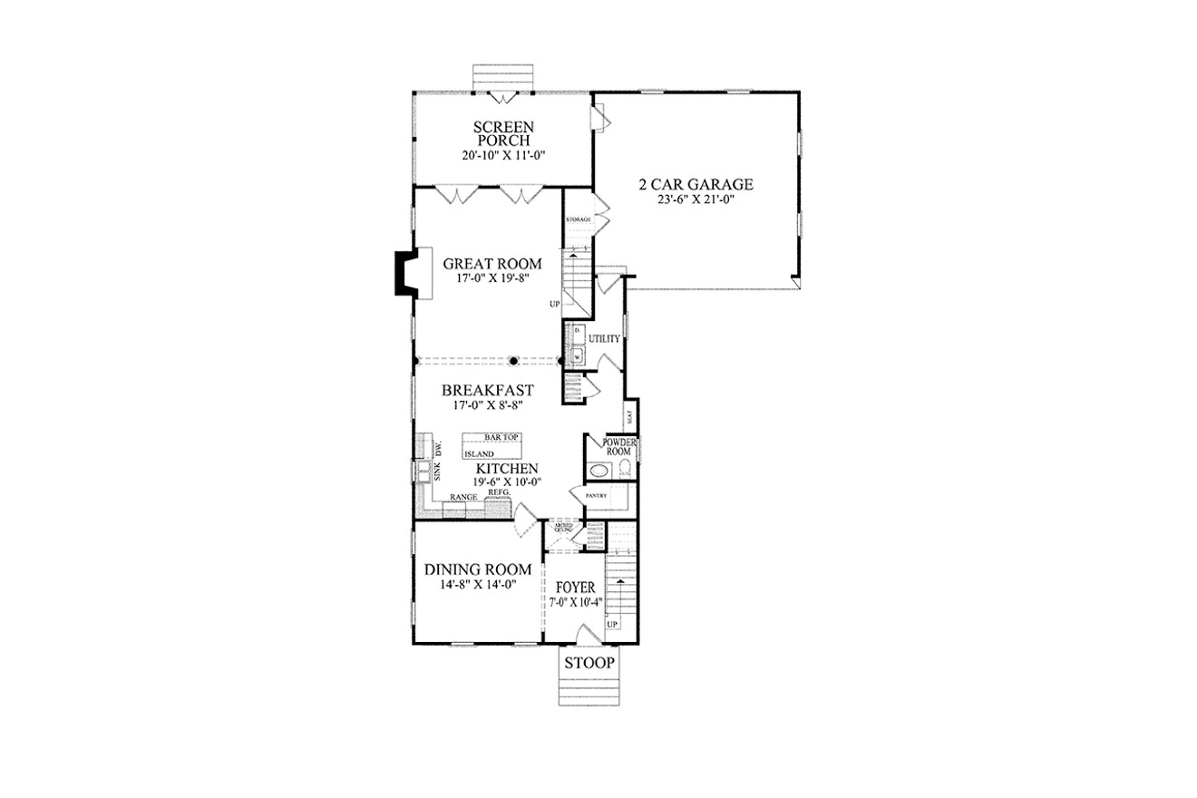 Country House Plan - Cedar Grove 93893 - 1st Floor Plan
