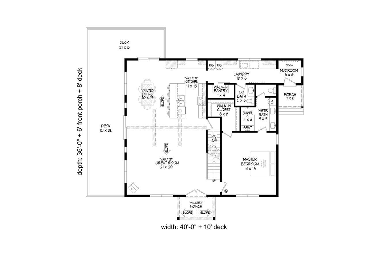 Mountain Rustic House Plan - Pine Haven Lakeshore 2 10889 - 1st Floor Plan