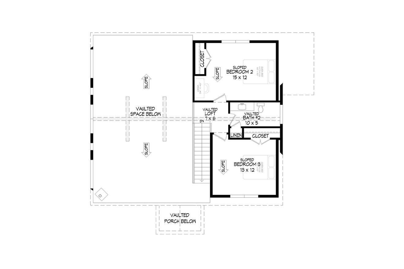 Mountain Rustic House Plan - Pine Haven Lakeshore 2 10889 - 2nd Floor Plan