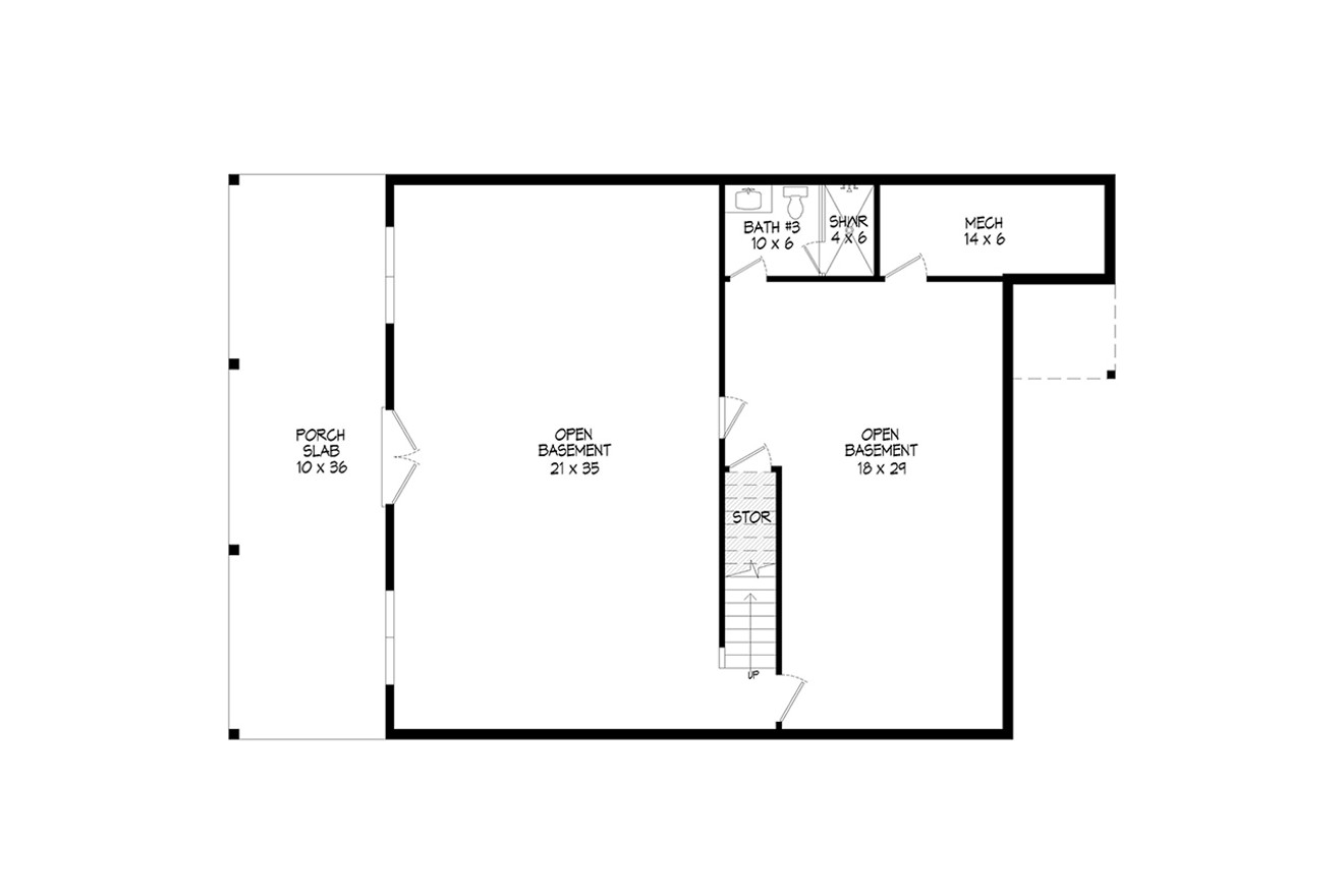 Mountain Rustic House Plan - Pine Haven Lakeshore 2 10889 - Basement Floor Plan