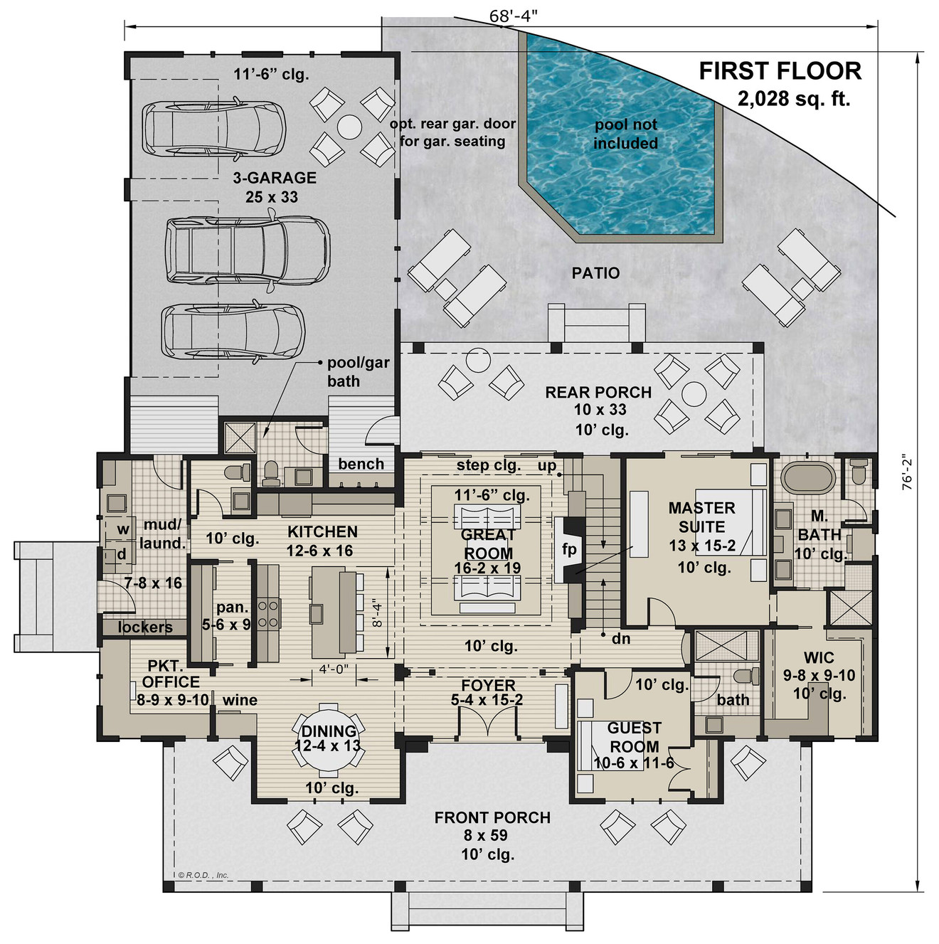 Farmhouse House Plan - Silverbell Ranch 18633 - 1st Floor Plan