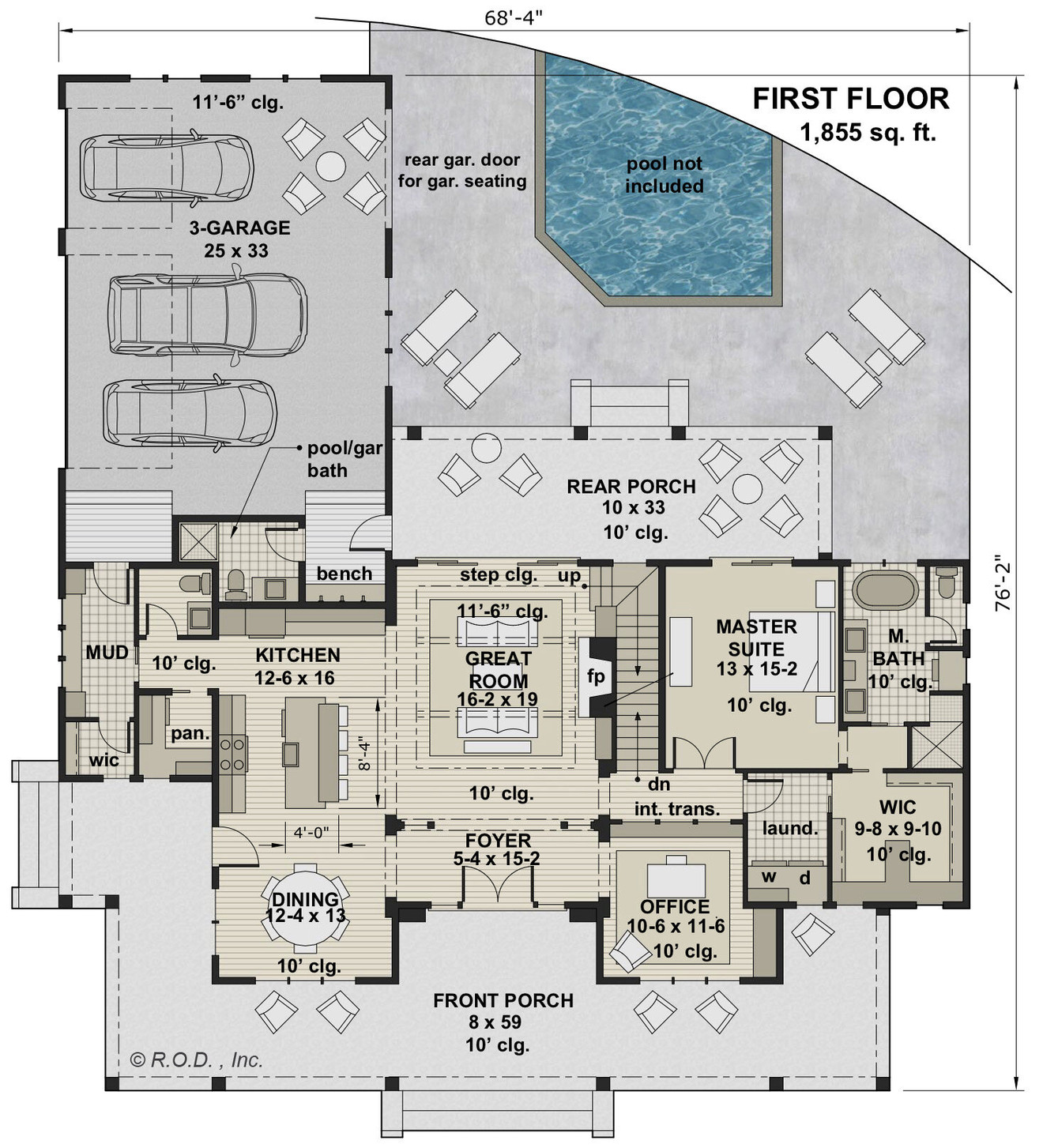 Farmhouse House Plan - Misty Falls 60386 - 1st Floor Plan