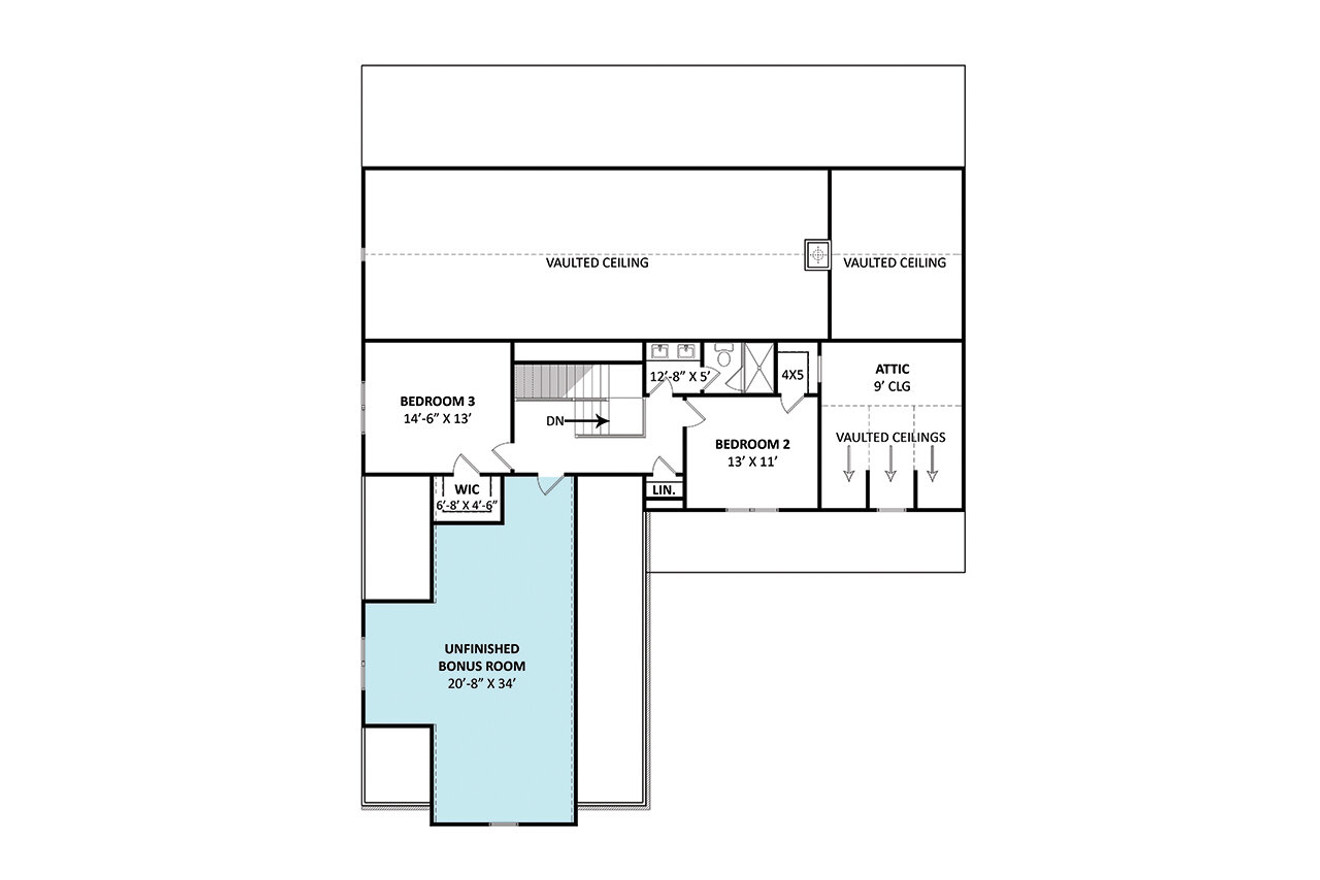 Farmhouse House Plan - White Lily 55602 - 2nd Floor Plan