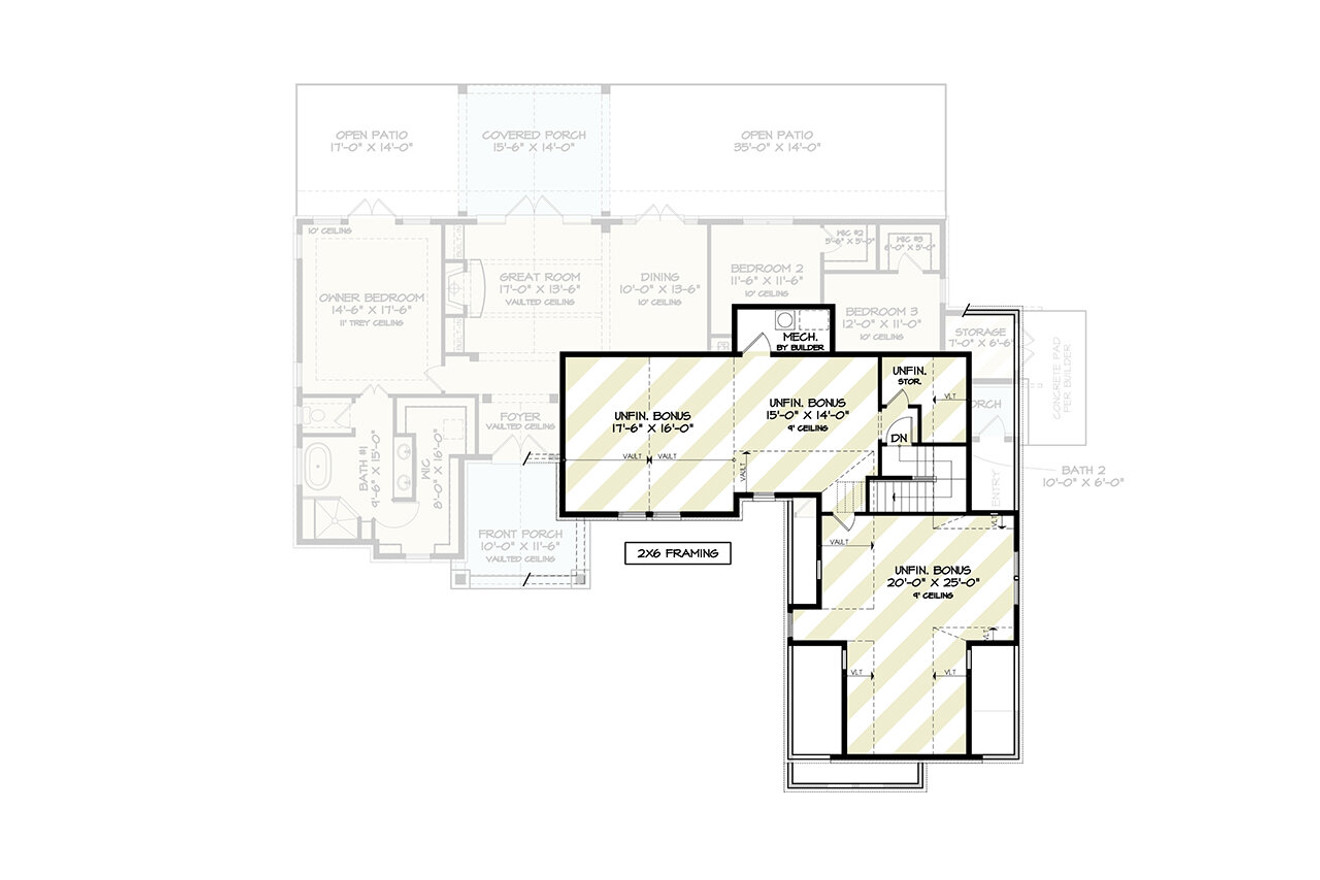 Farmhouse House Plan - Willow Grove 32264 - 2nd Floor Plan