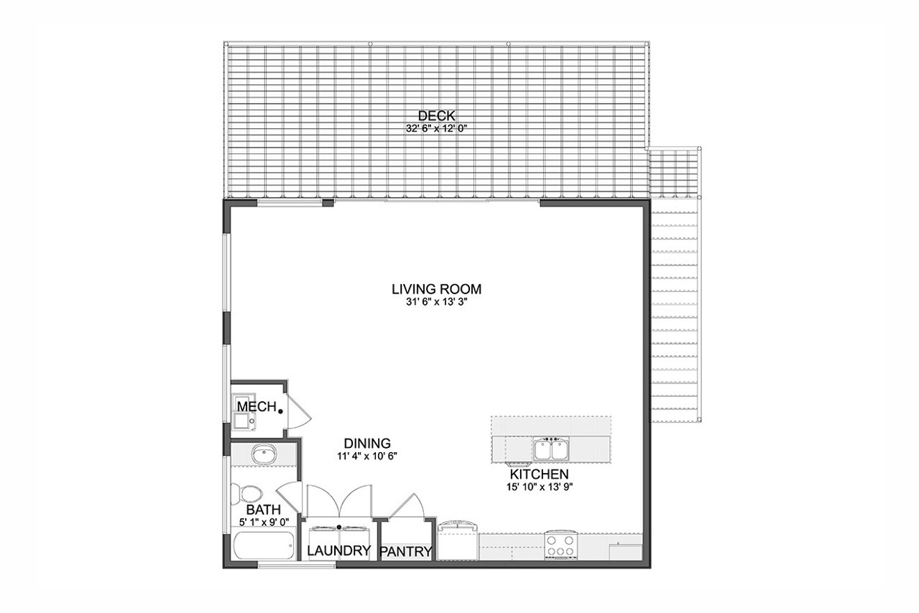 Modern House Plan - Johnstone Garage 95640 - 2nd Floor Plan