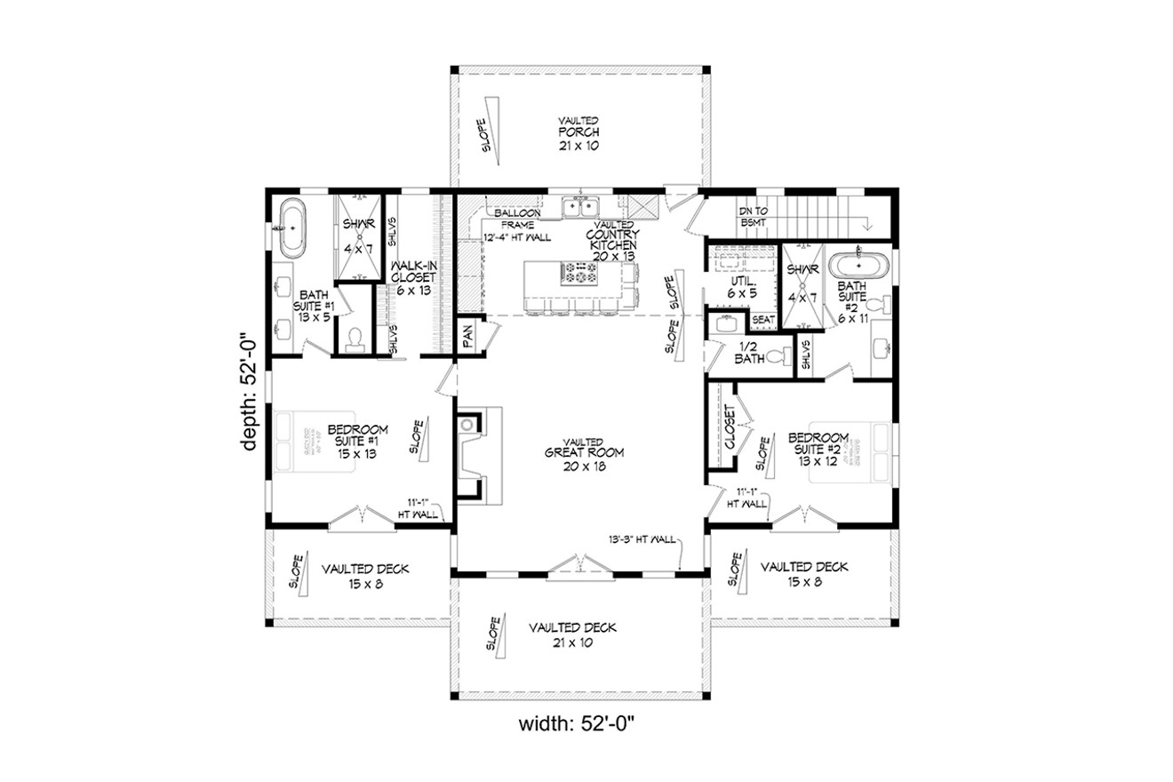Mountain Rustic House Plan - Sugar Ranch Lookout 79669 - Basement Floor Plan