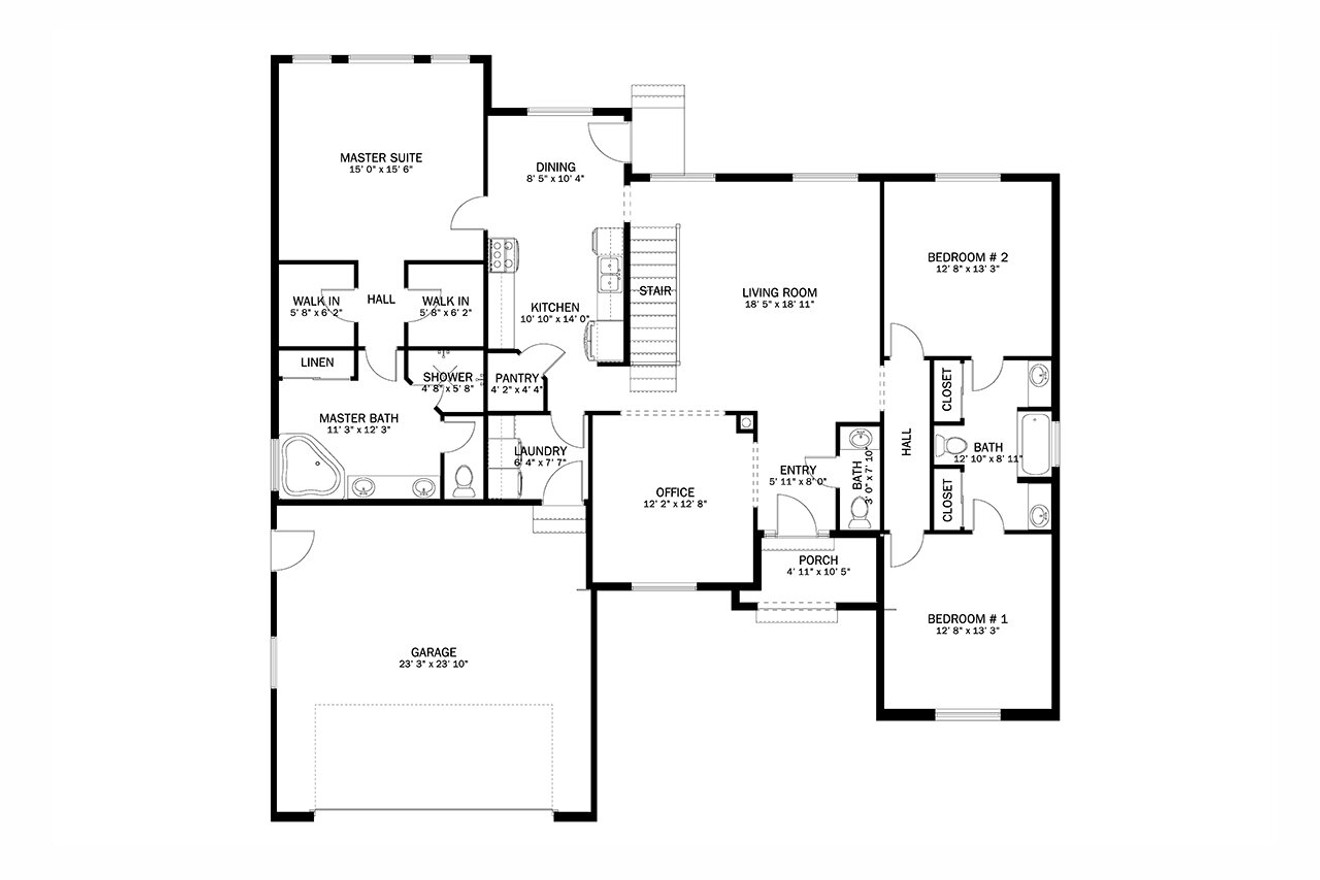 Traditional House Plan - Summerfield 37428 - 1st Floor Plan