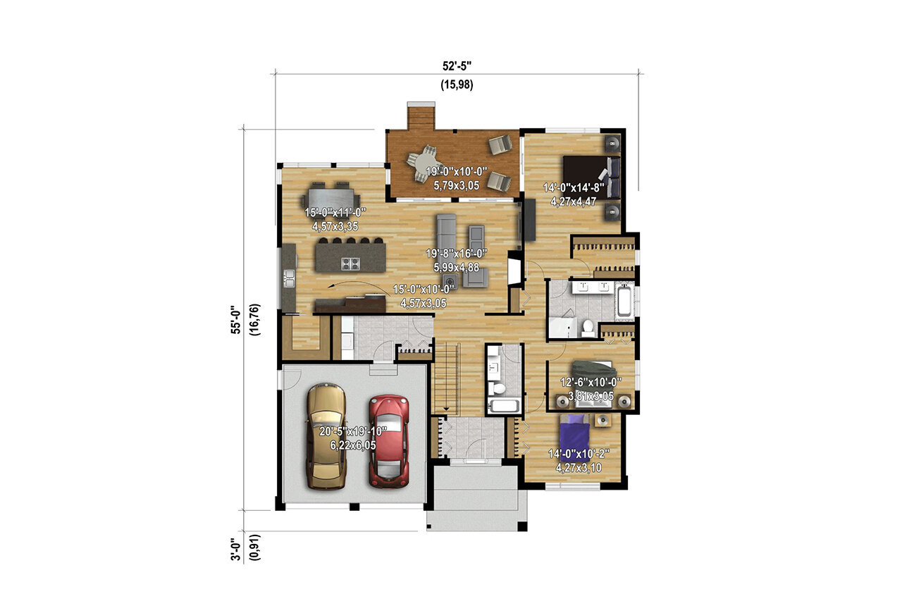 Modern House Plan - 18951 - 1st Floor Plan