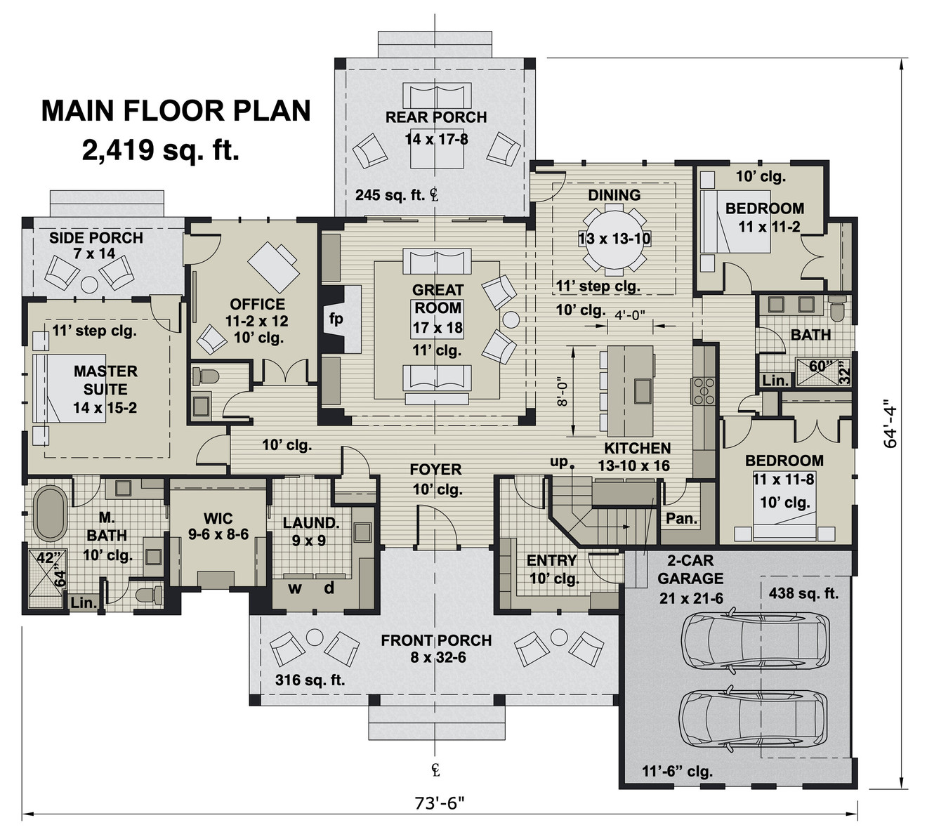 Country House Plan - St Martin 47749 - 1st Floor Plan