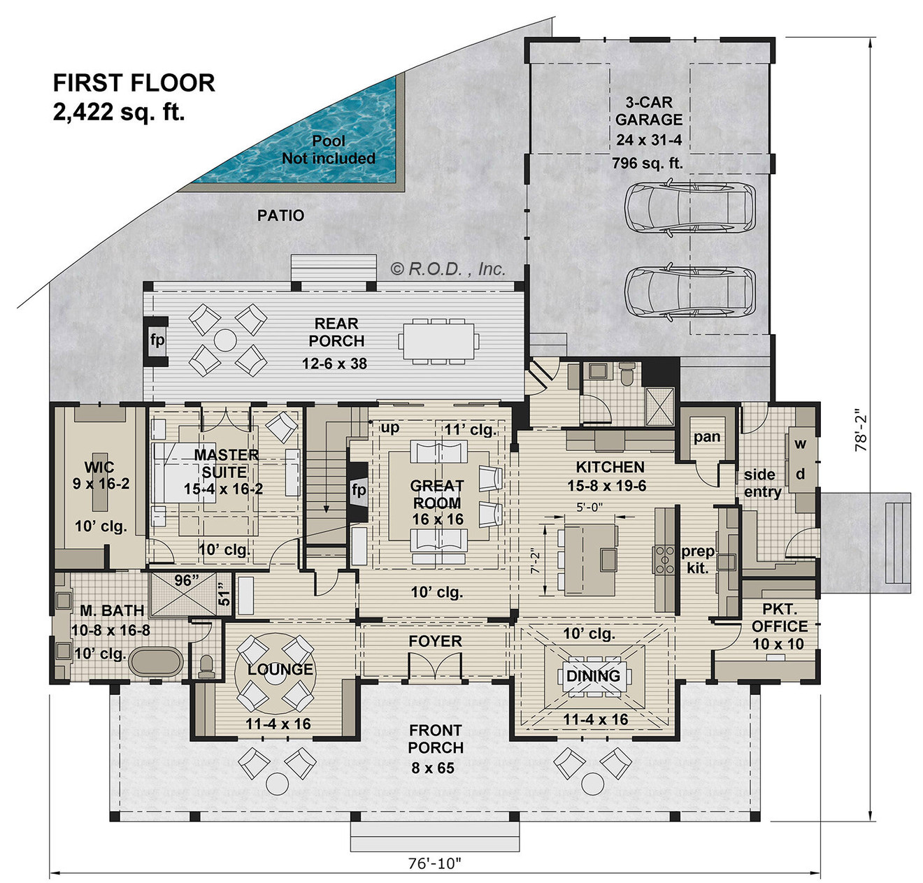 Farmhouse House Plan - Ruth Ann 51898 - 1st Floor Plan