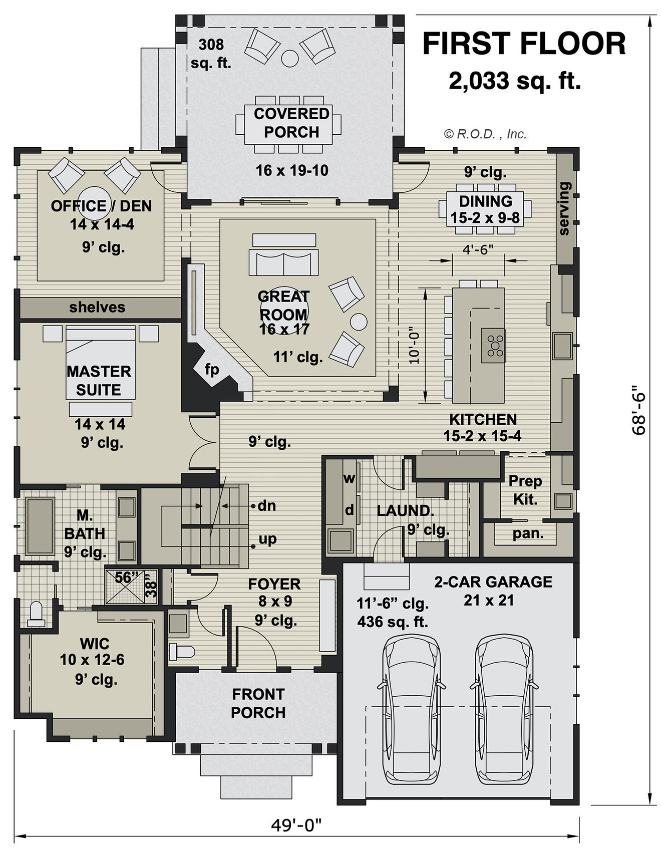 Farmhouse House Plan - Cedar Bluff 23548 - 1st Floor Plan