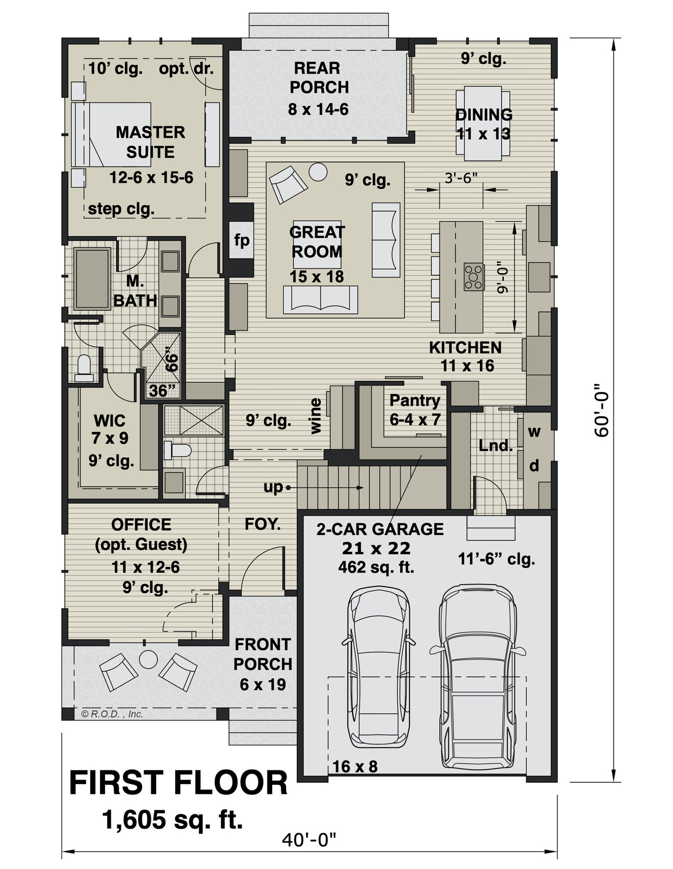 Farmhouse House Plan - Belmont 62778 - 1st Floor Plan
