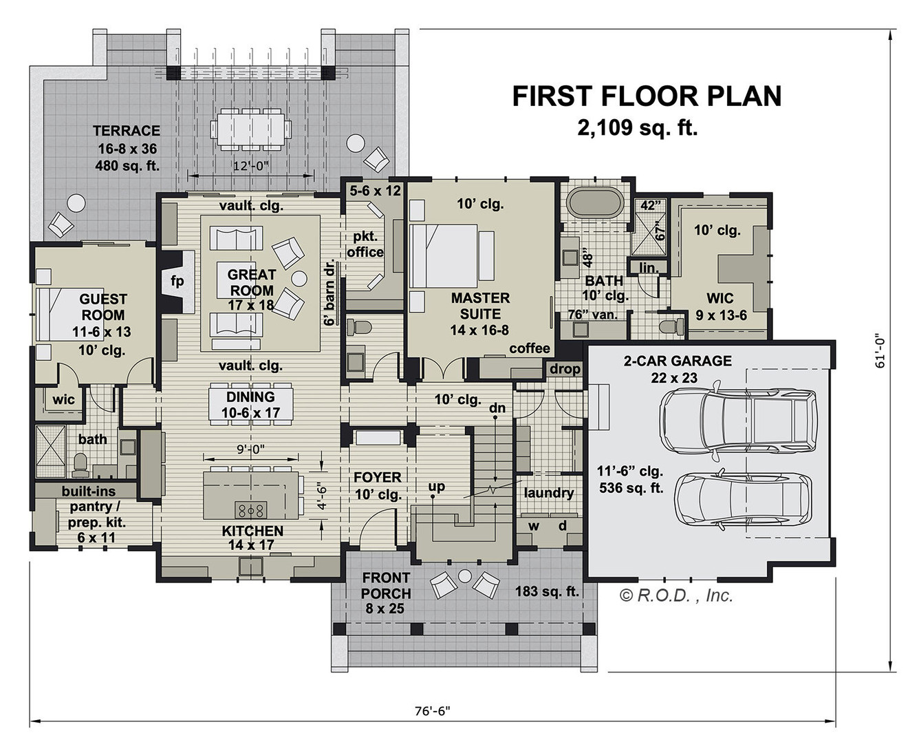 Farmhouse House Plan - Royal Oaks 74988 - 1st Floor Plan