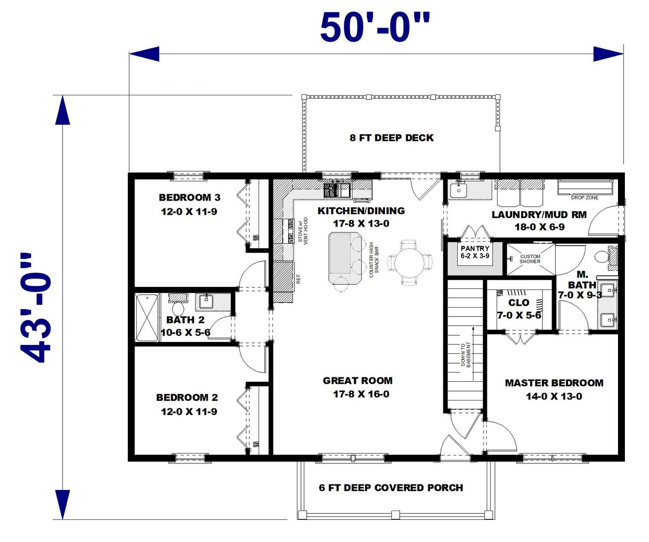 Farmhouse House Plan - 34862 - 1st Floor Plan