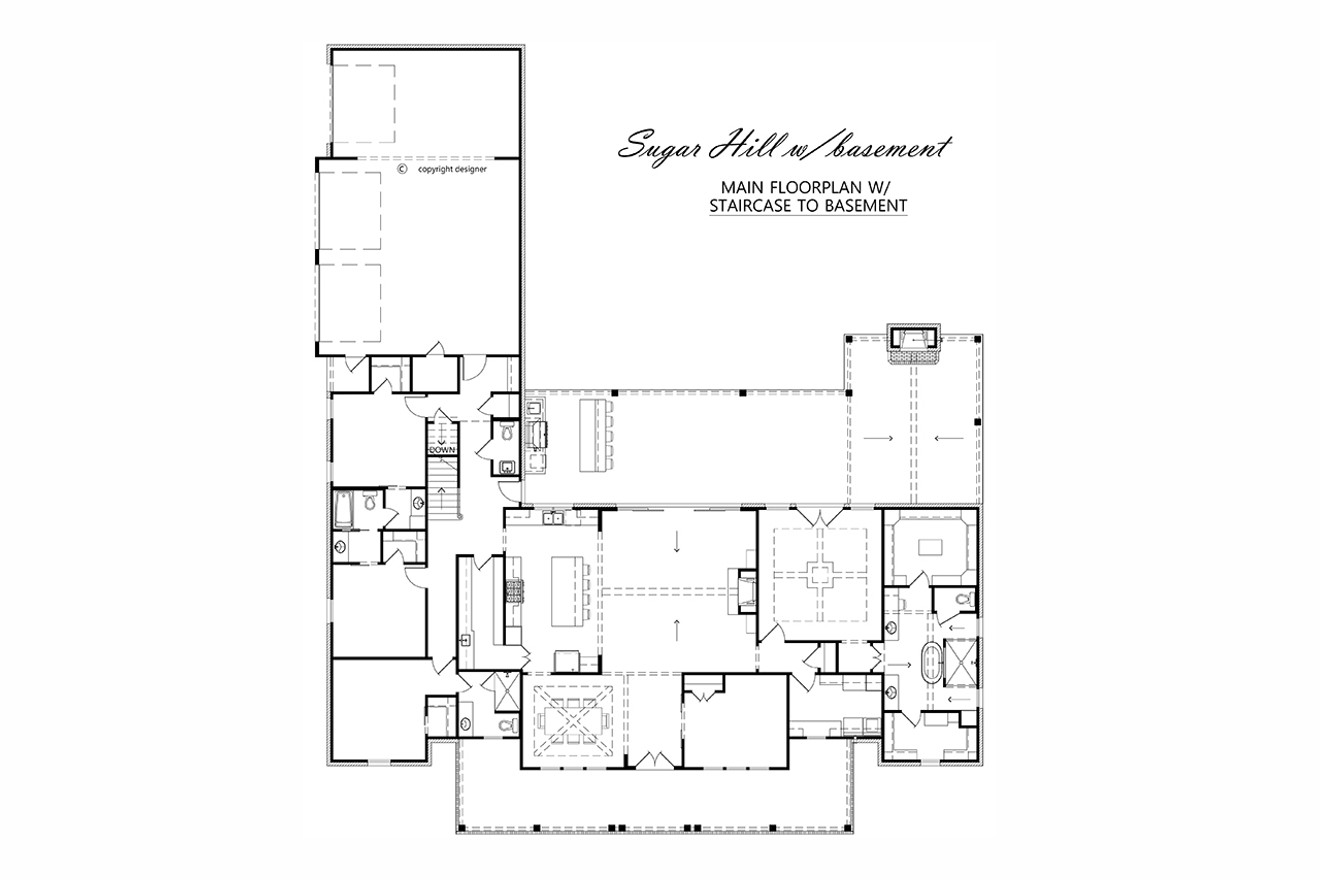 Farmhouse House Plan - Sugar Hill 56979 - Optional Floor Plan