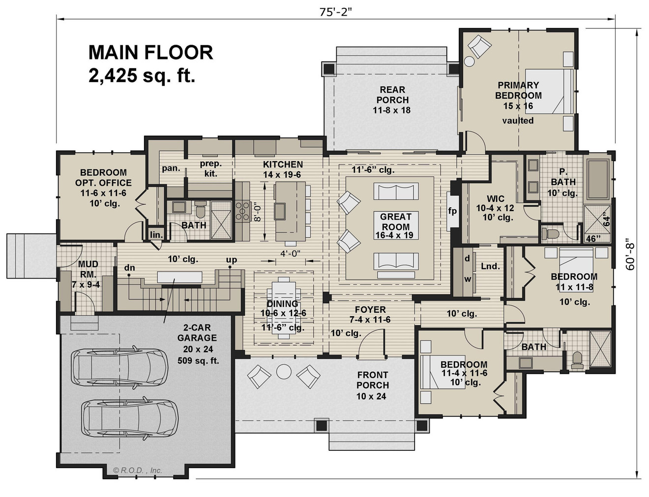 Farmhouse House Plan - Elm Meadows 95884 - 1st Floor Plan