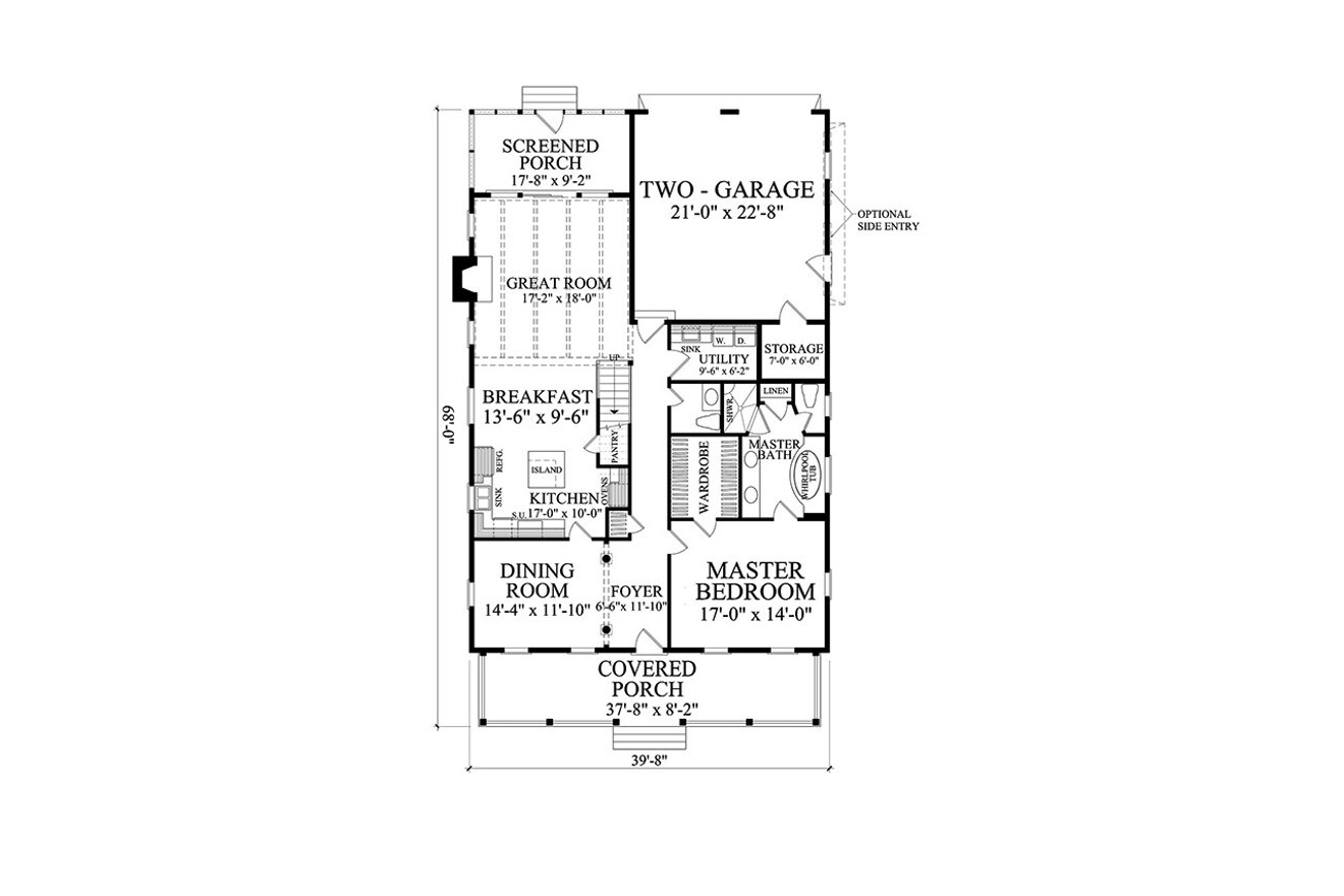 Country House Plan - Meadowlark 11989 - 1st Floor Plan