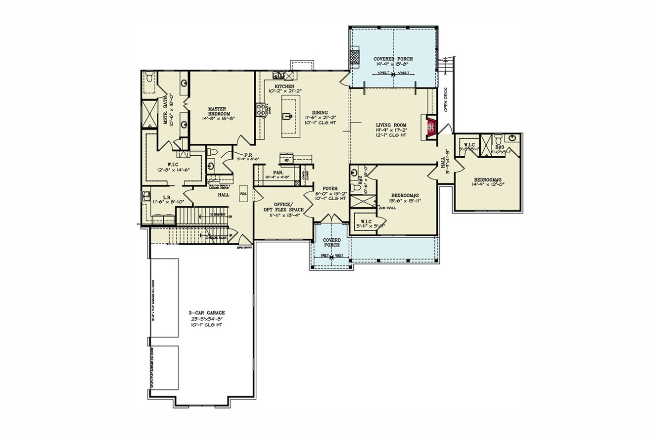 Farmhouse House Plan - Blossom Hill 88329 - 1st Floor Plan