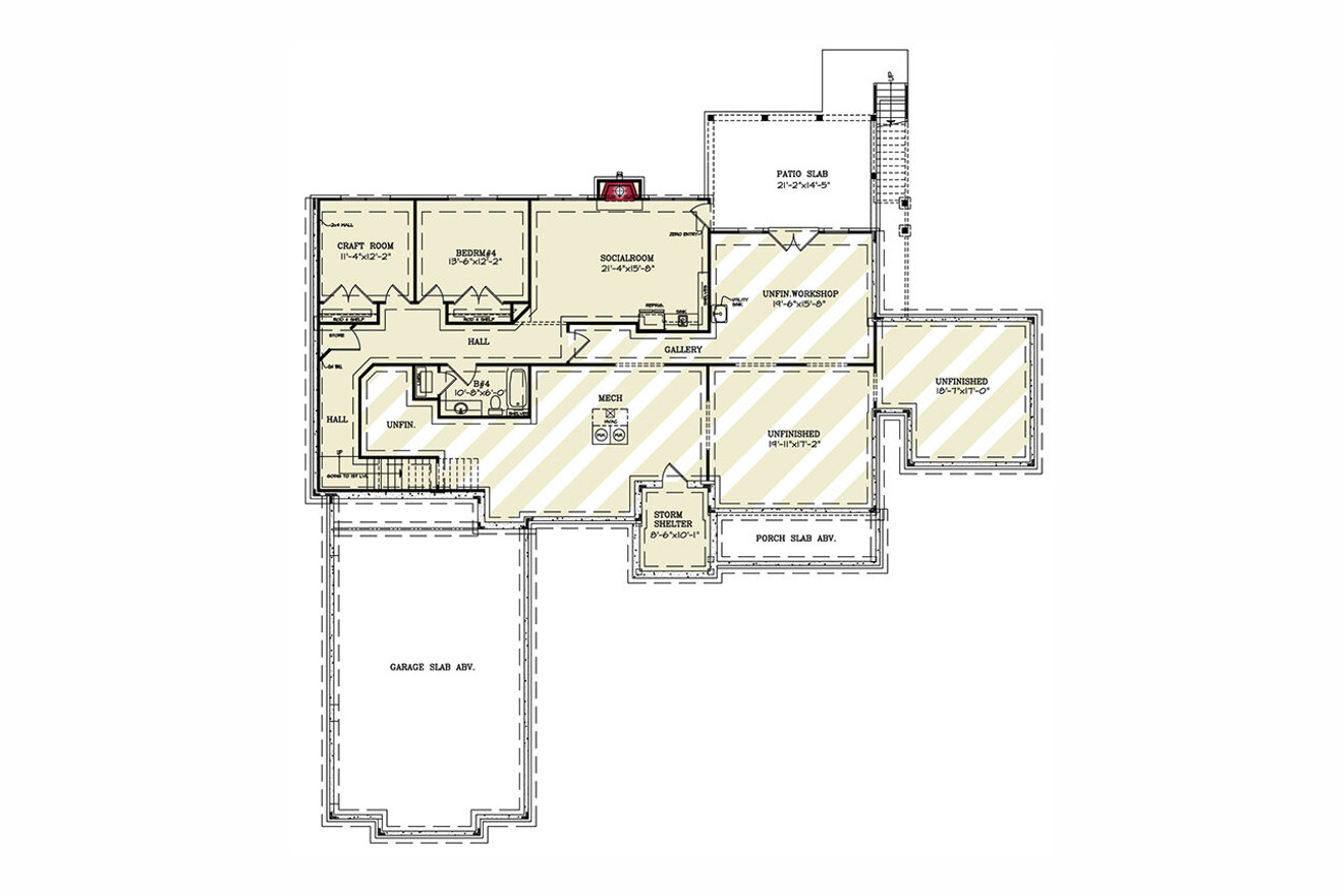 Farmhouse House Plan - Blossom Hill 88329 - Basement Floor Plan