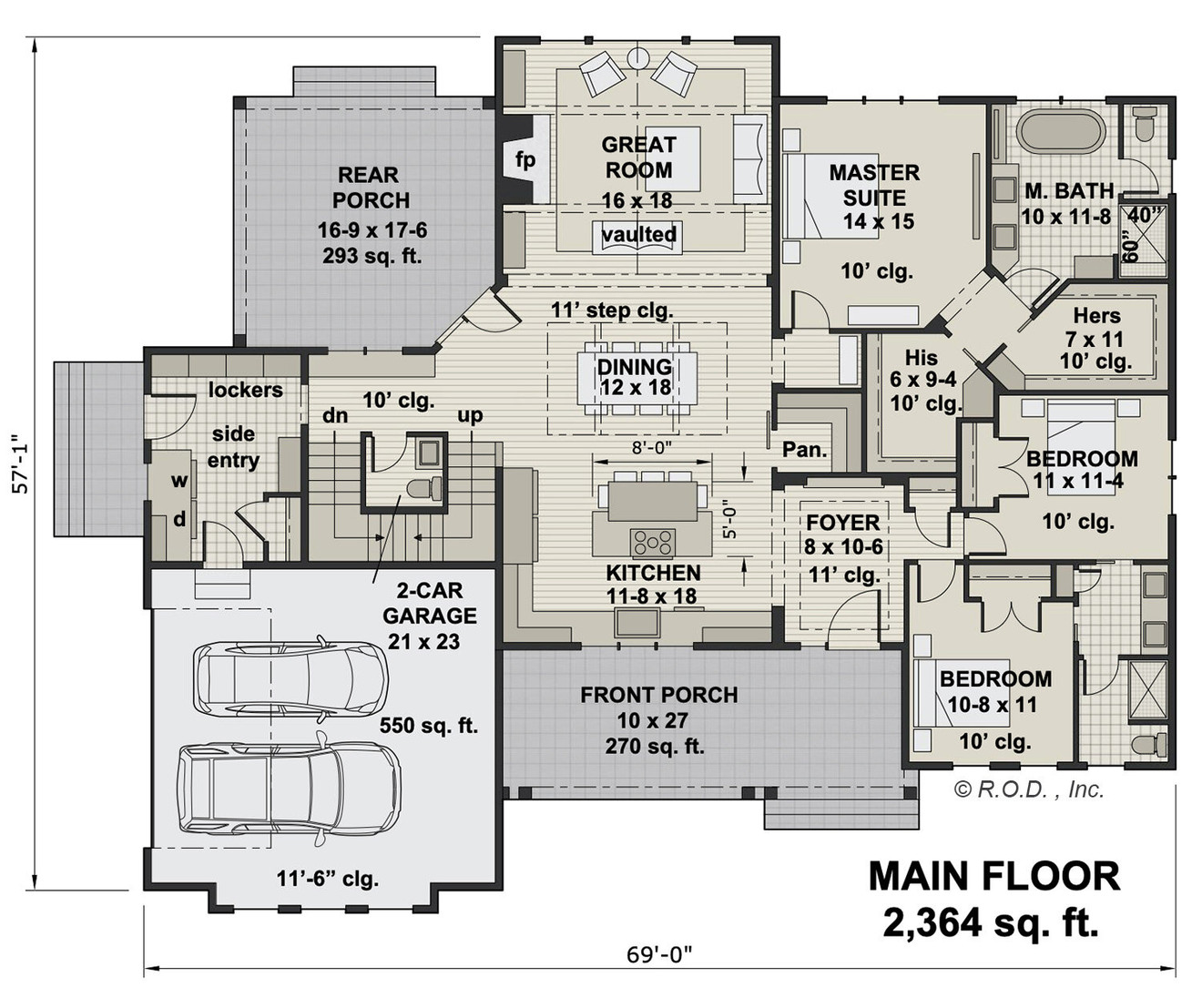 Farmhouse House Plan - Emma Rose 73653 - 1st Floor Plan