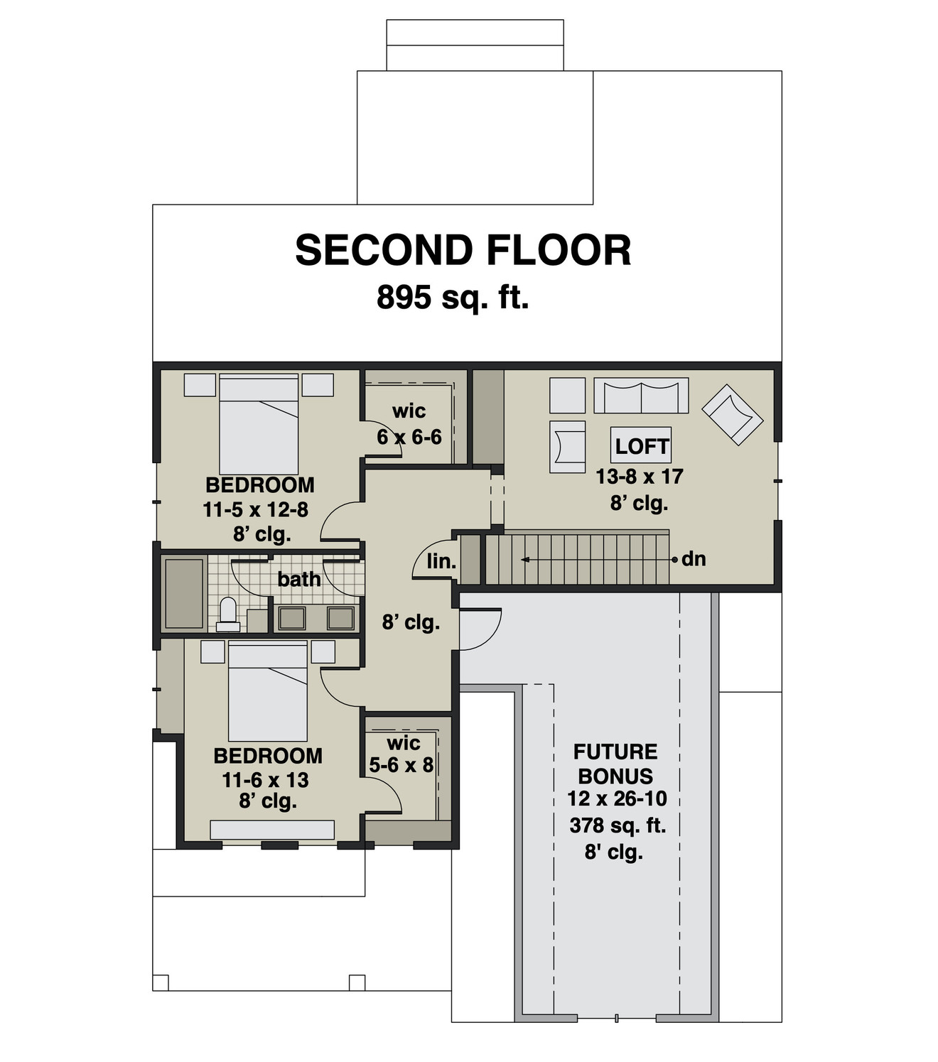 Farmhouse House Plan - Sapphire 67662 - 2nd Floor Plan