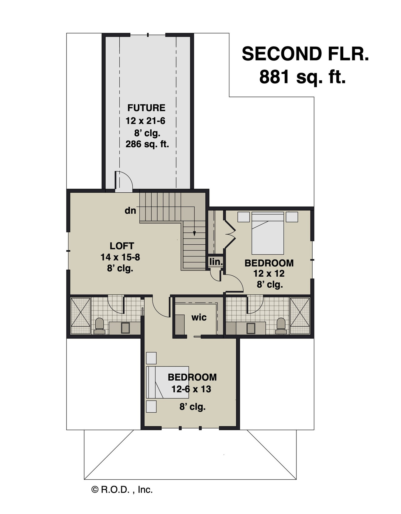 Traditional House Plan - Stone Creek 33200 - 2nd Floor Plan