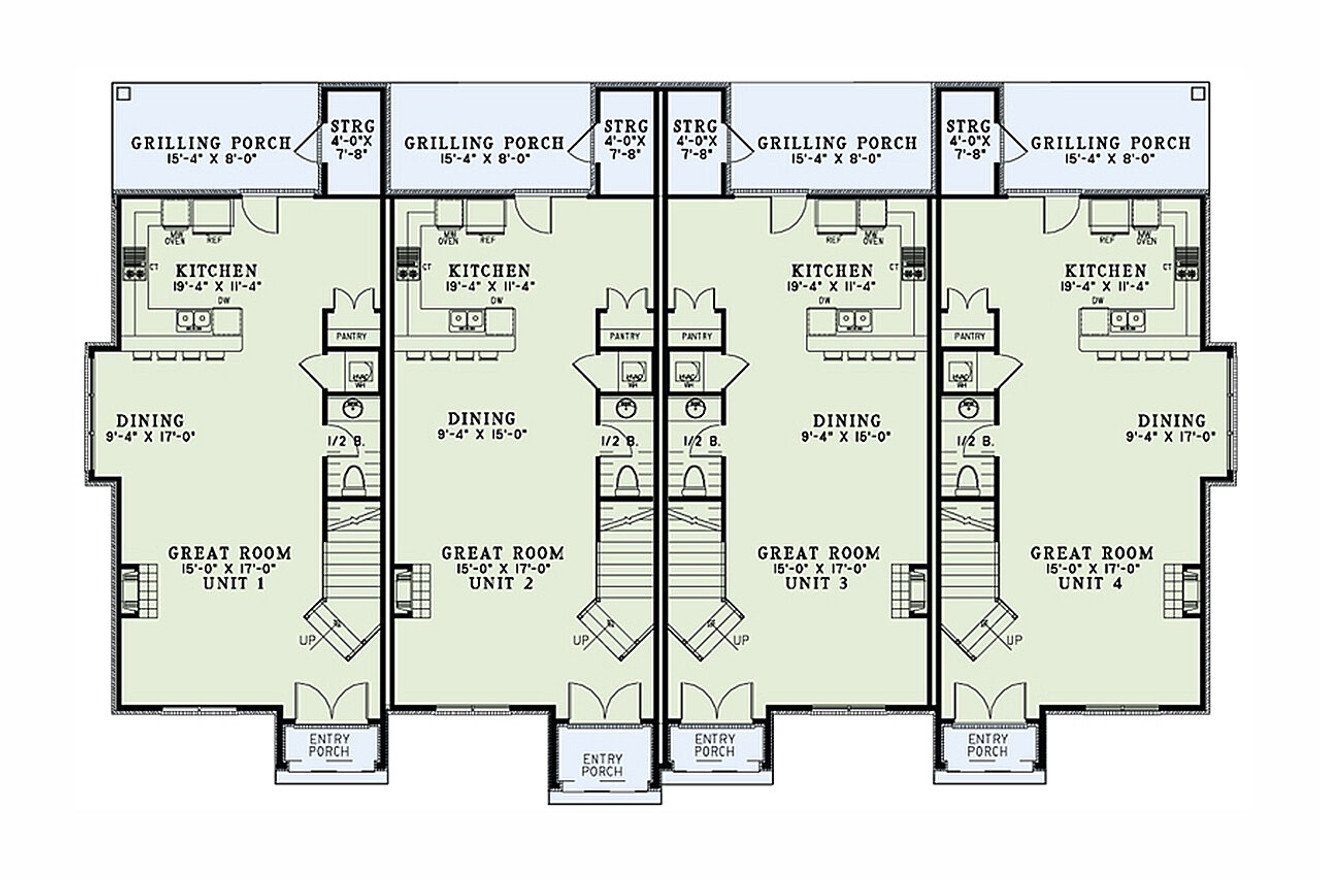 French Country House Plan - Newcastle Village 45078 - 1st Floor Plan