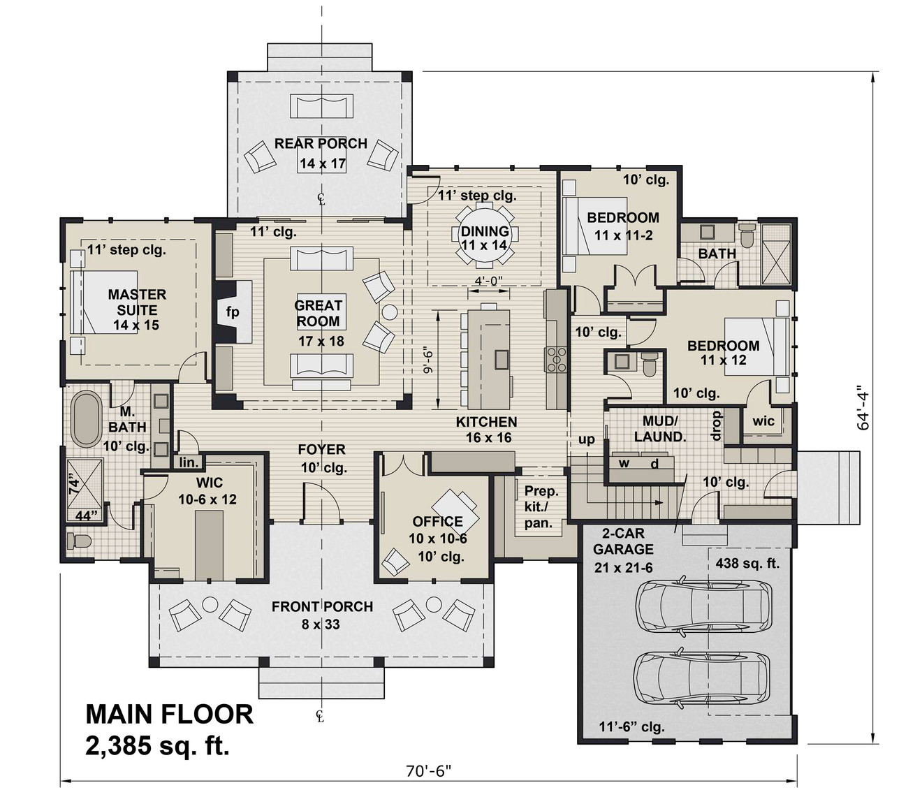 Farmhouse House Plan - St. Thomas 16254 - 1st Floor Plan