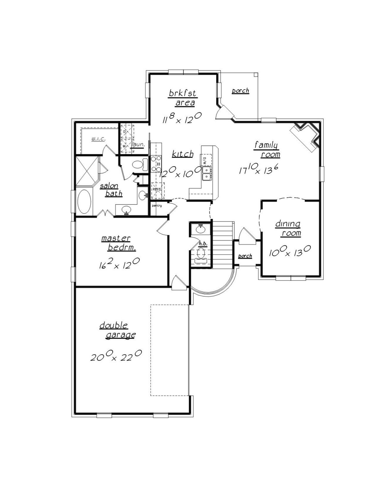 European House Plan - 39845 - 1st Floor Plan