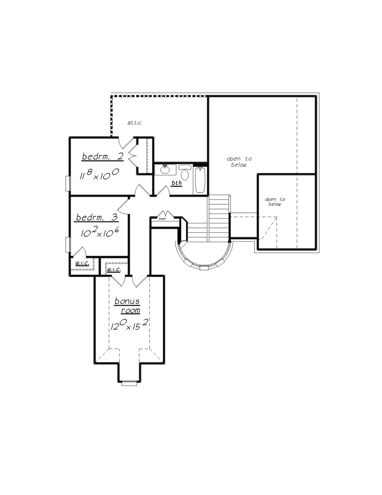 European House Plan - 39845 - 2nd Floor Plan