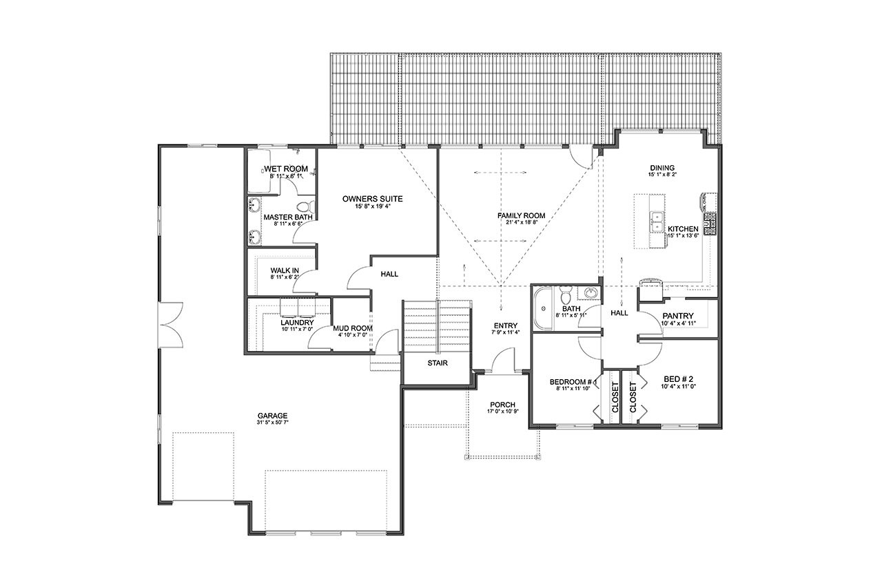 Craftsman House Plan - Prestwich 24540 - 1st Floor Plan