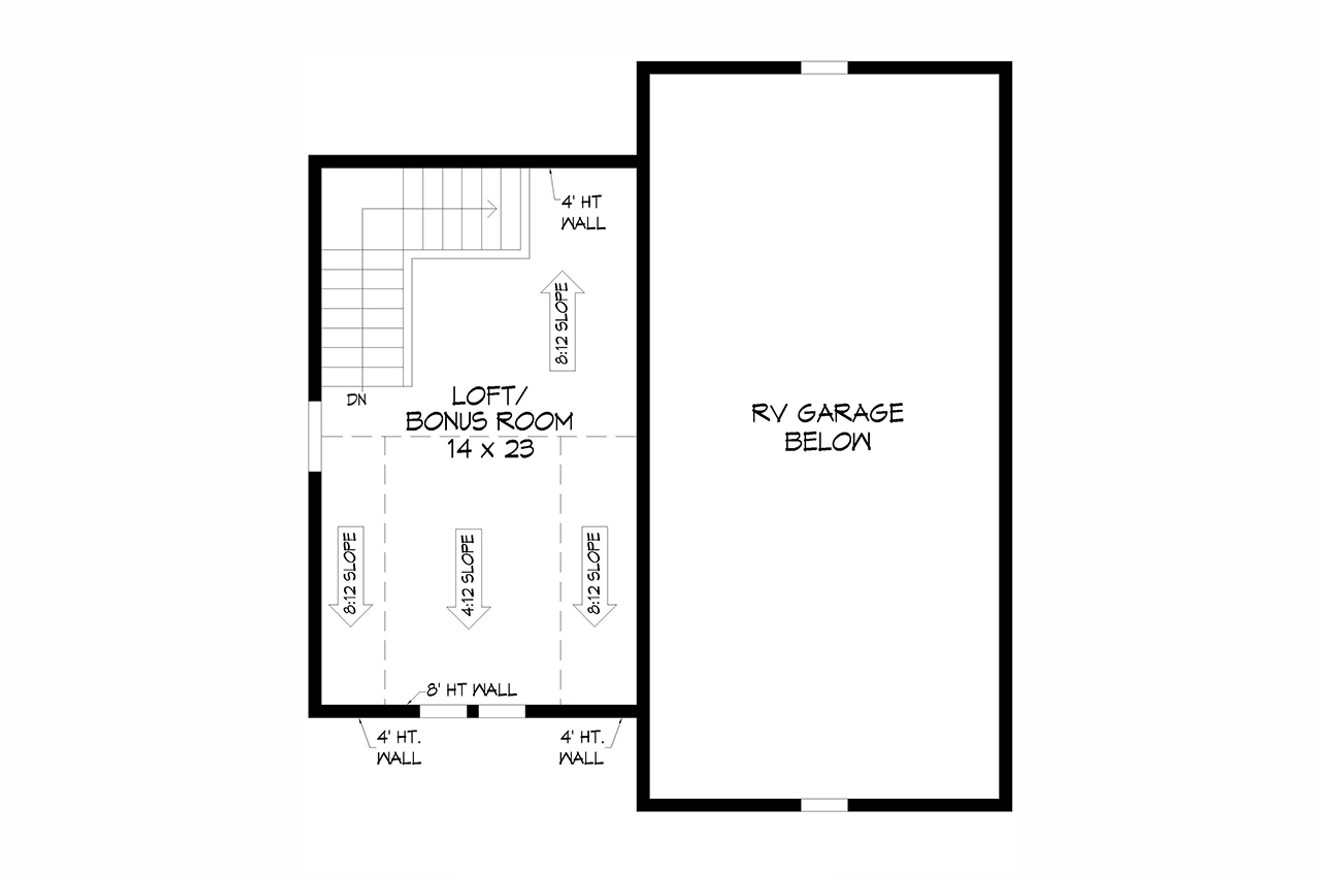 Traditional House Plan - Milton RV Garage 36883 - 2nd Floor Plan