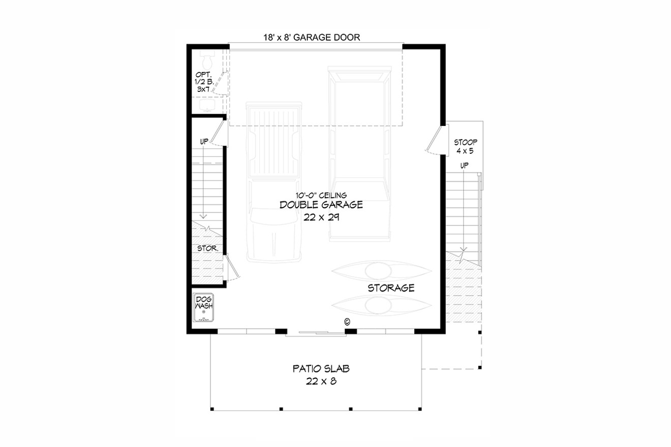 Modern House Plan - Morris Ferry Overlook 2 36674 - 1st Floor Plan
