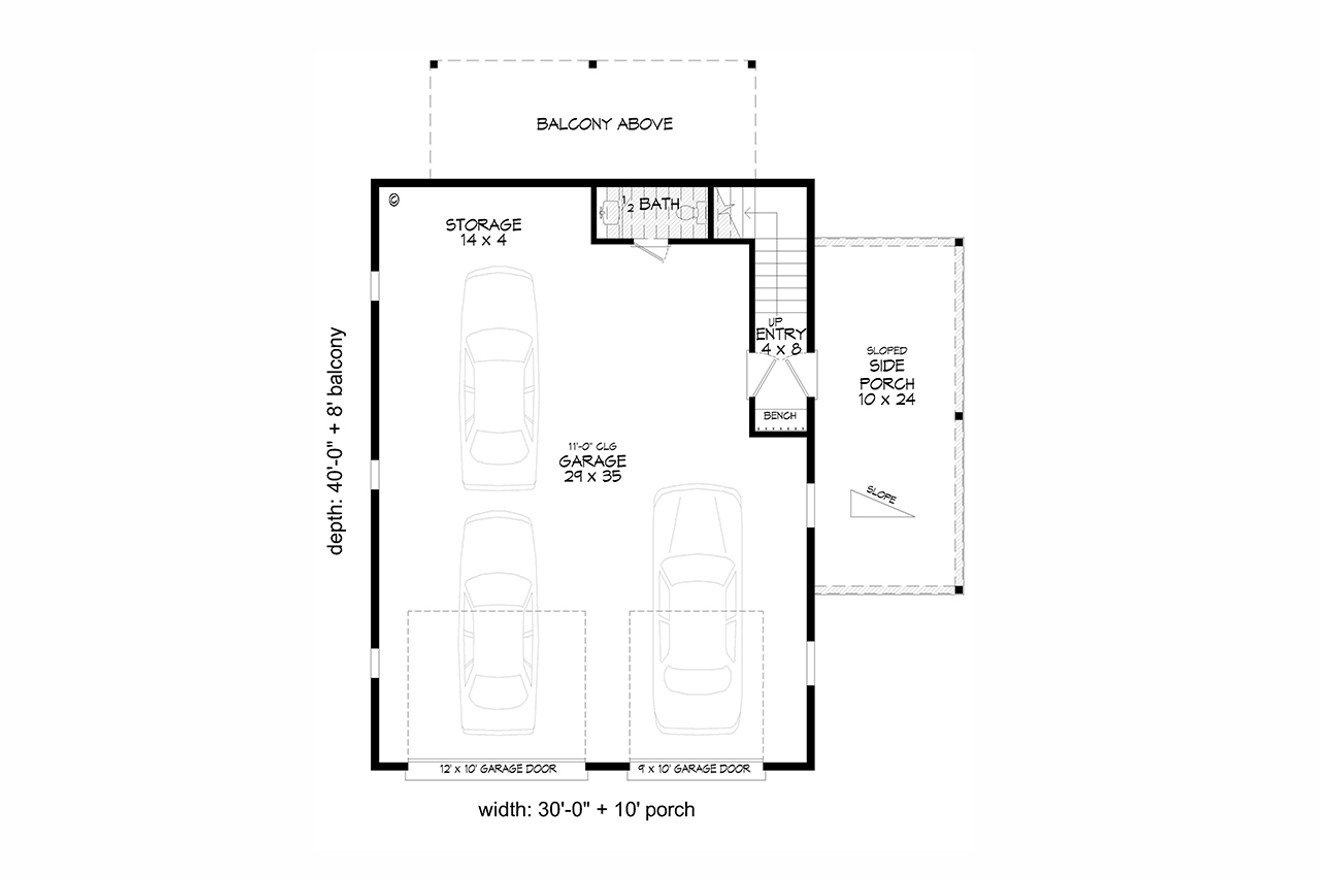 Country House Plan - Silver Hills Garage ADU 25398 - 1st Floor Plan