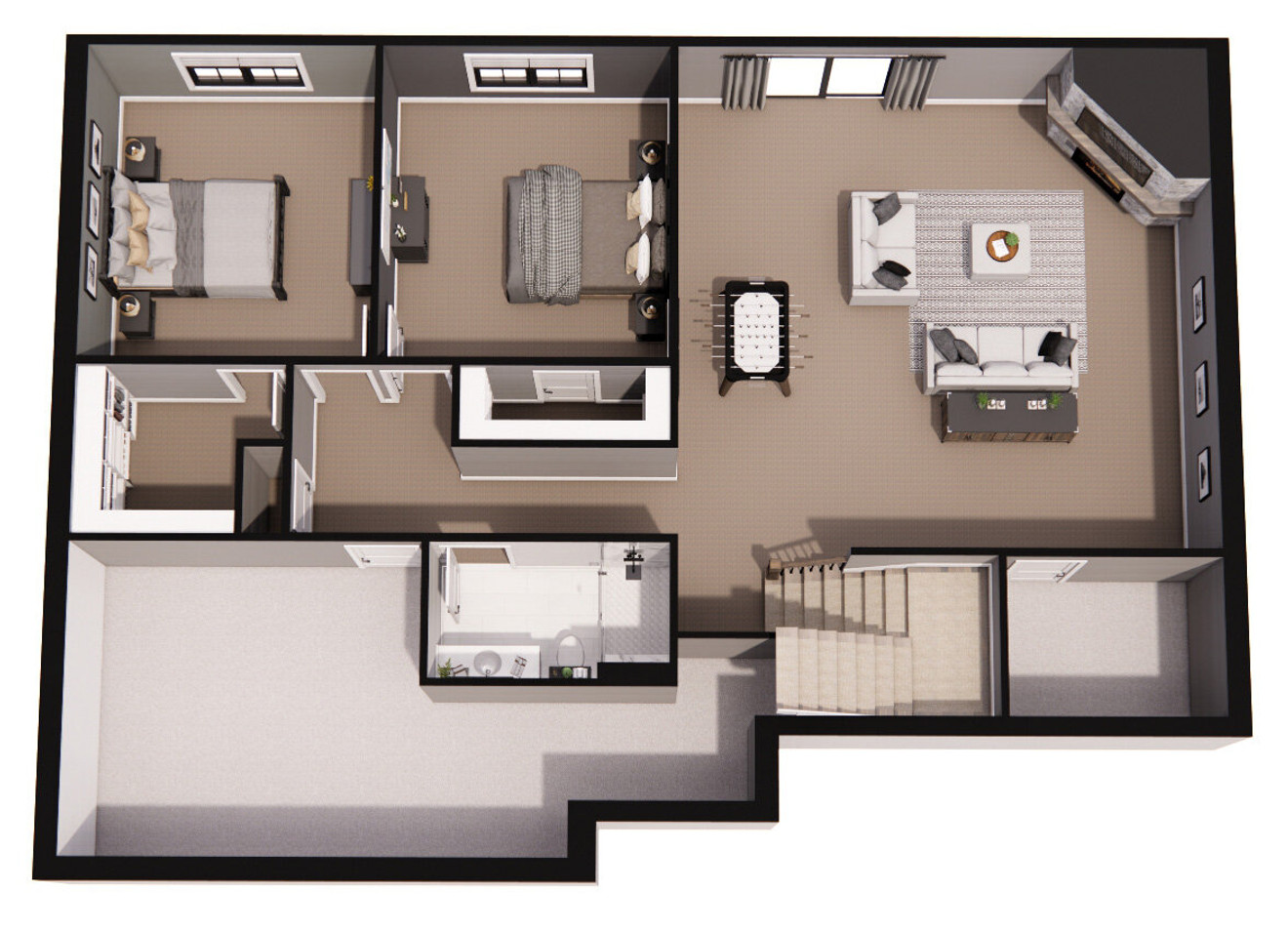 Farmhouse House Plan - Monarch 33763 - Basement Floor Plan Dollhouse - 