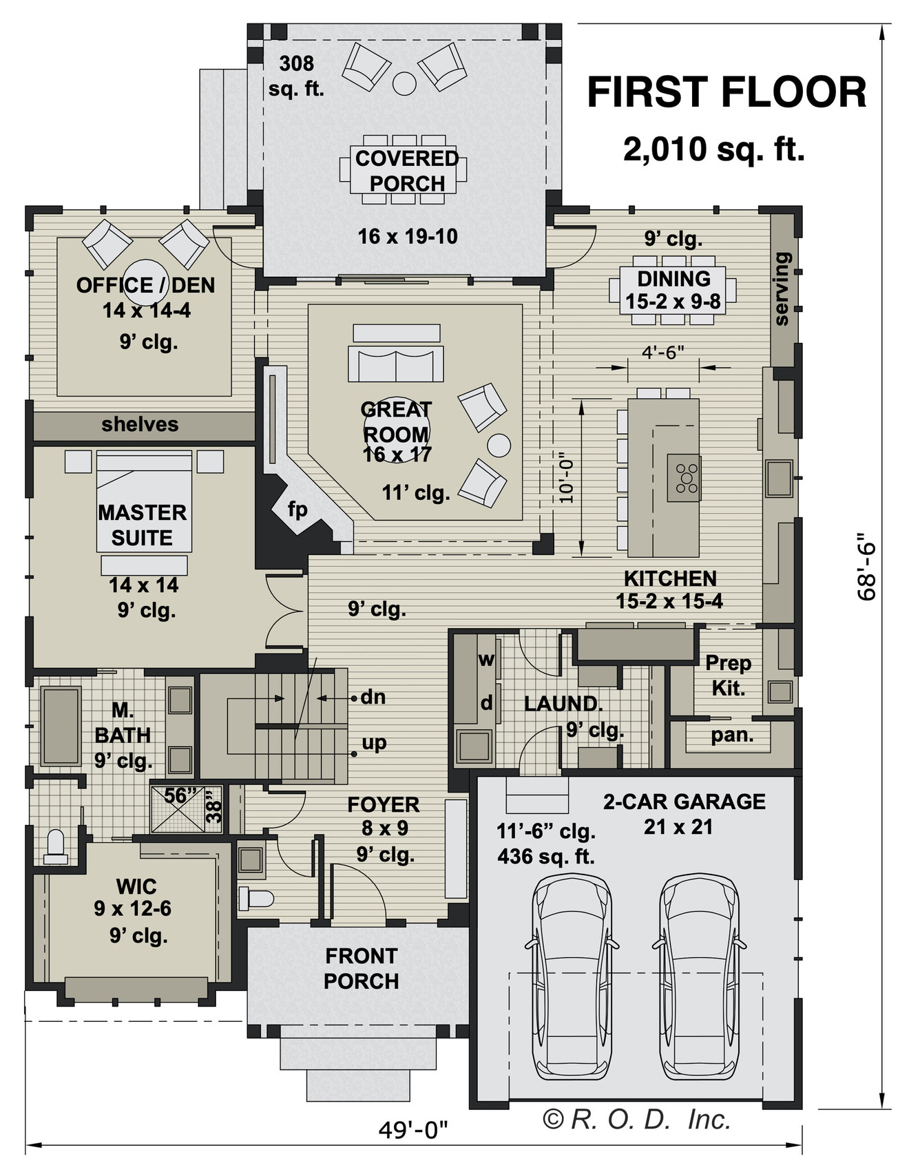 Craftsman House Plan - Peachtree 94335 - 1st Floor Plan