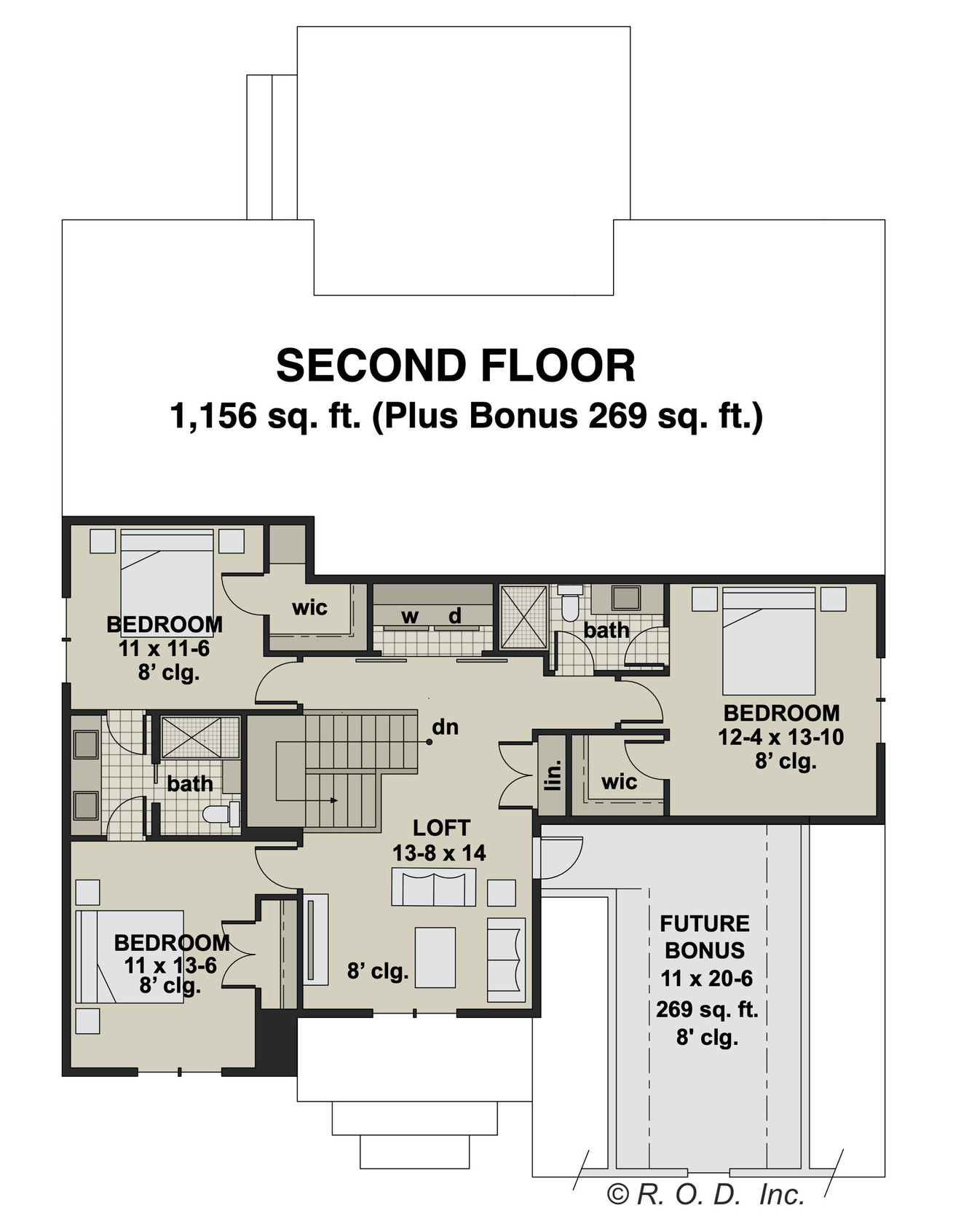 Craftsman House Plan - Peachtree 94335 - 2nd Floor Plan