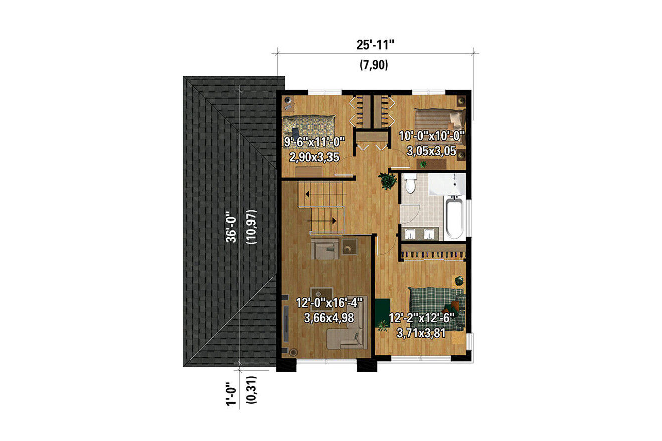 Secondary Image - Modern House Plan - 32715 - 2nd Floor Plan