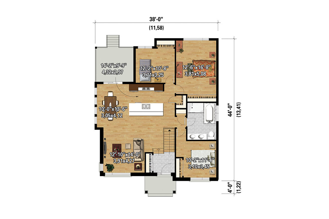 Modern House Plan - 19231 - 1st Floor Plan
