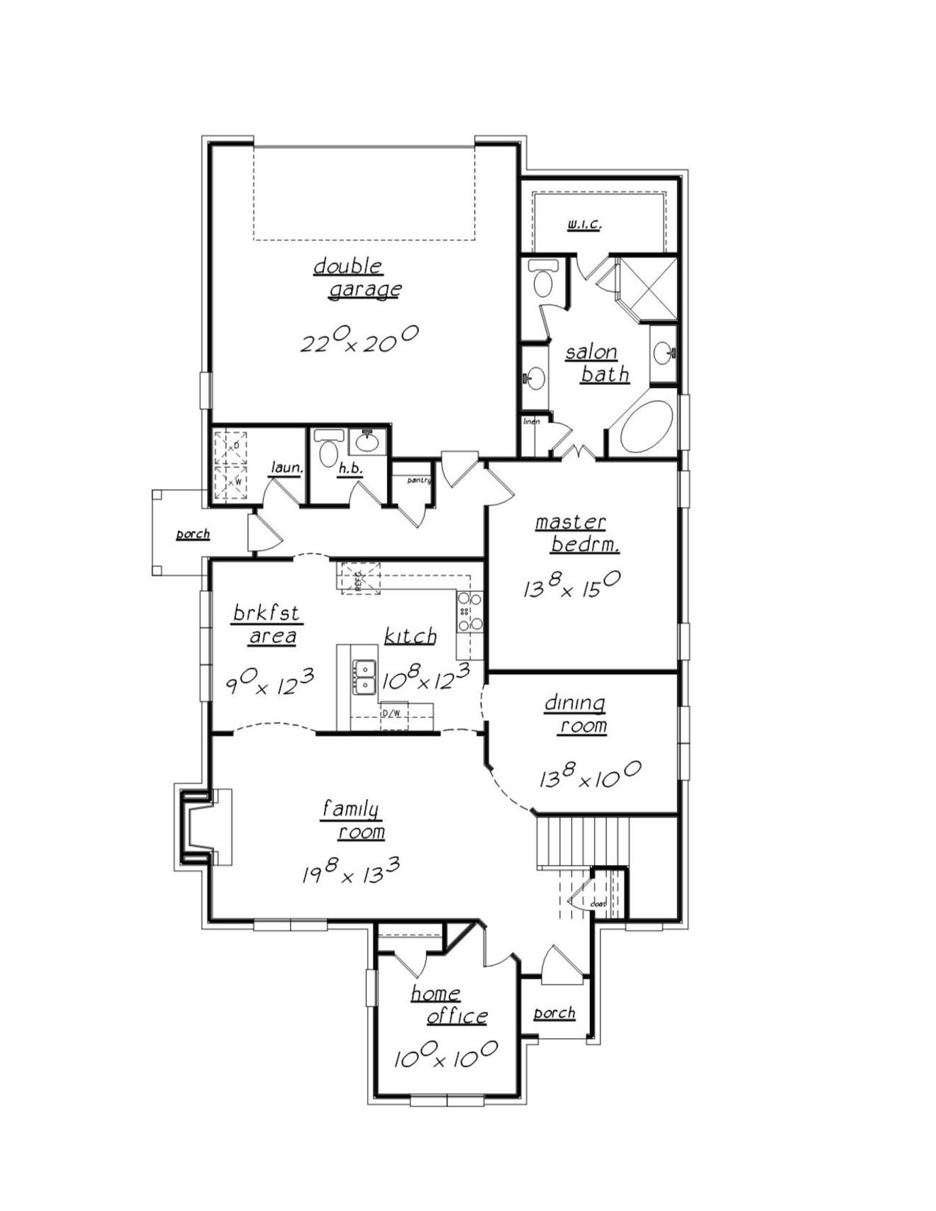 European House Plan - 89839 - 1st Floor Plan